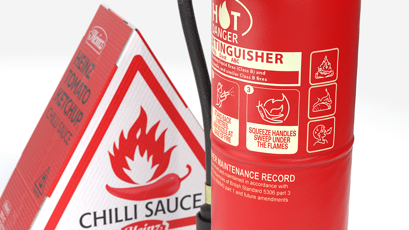 Pepper packaging，Heinz ，CHILLI SAUCE，packing design，