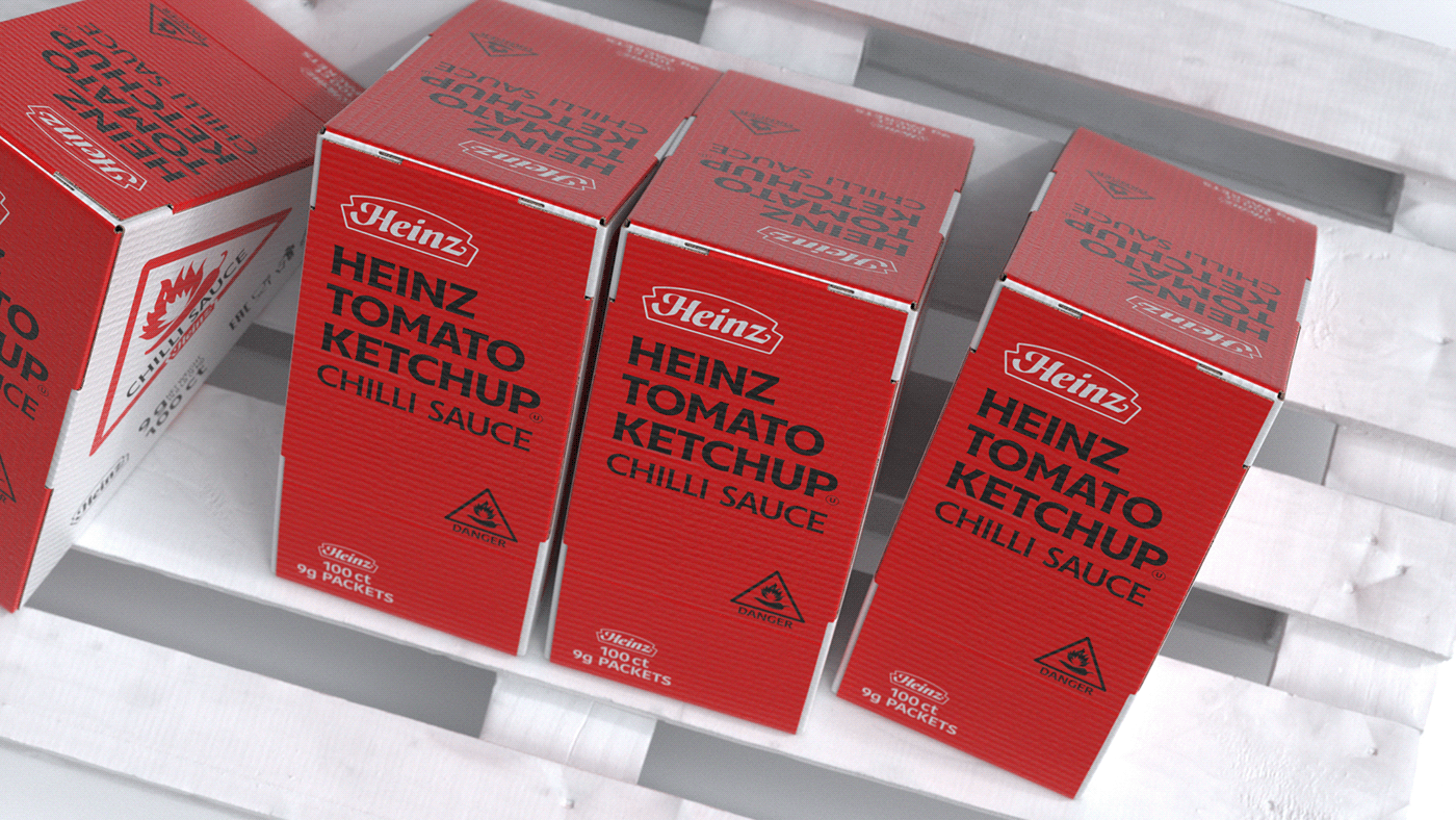 Pepper packaging，Heinz ，CHILLI SAUCE，packing design，