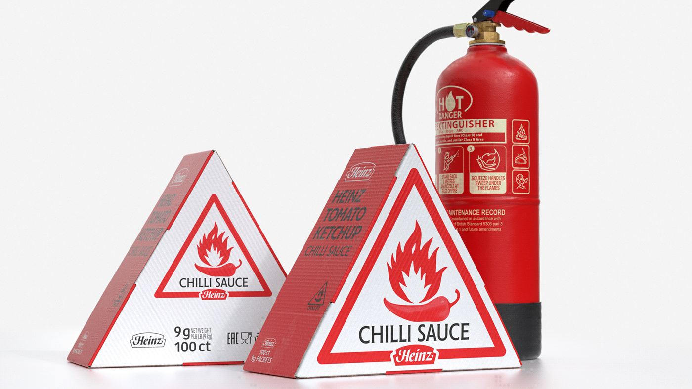 Pepper packaging，Heinz ，CHILLI SAUCE，packing design，