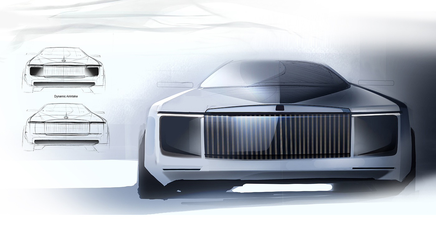 Hand drawn，Automobile design，Rolls-Royce，Rolls-Royce，