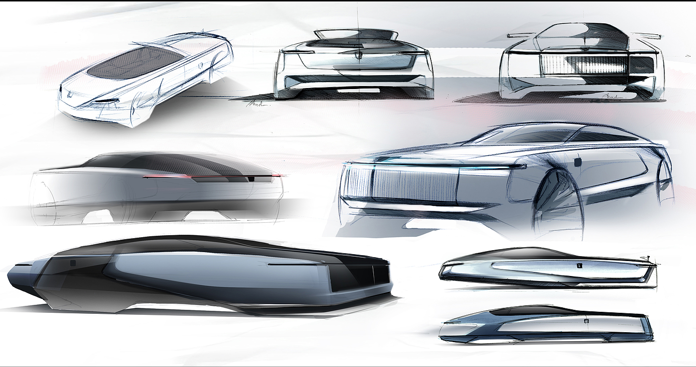 Hand drawn，Automobile design，Rolls-Royce，Rolls-Royce，