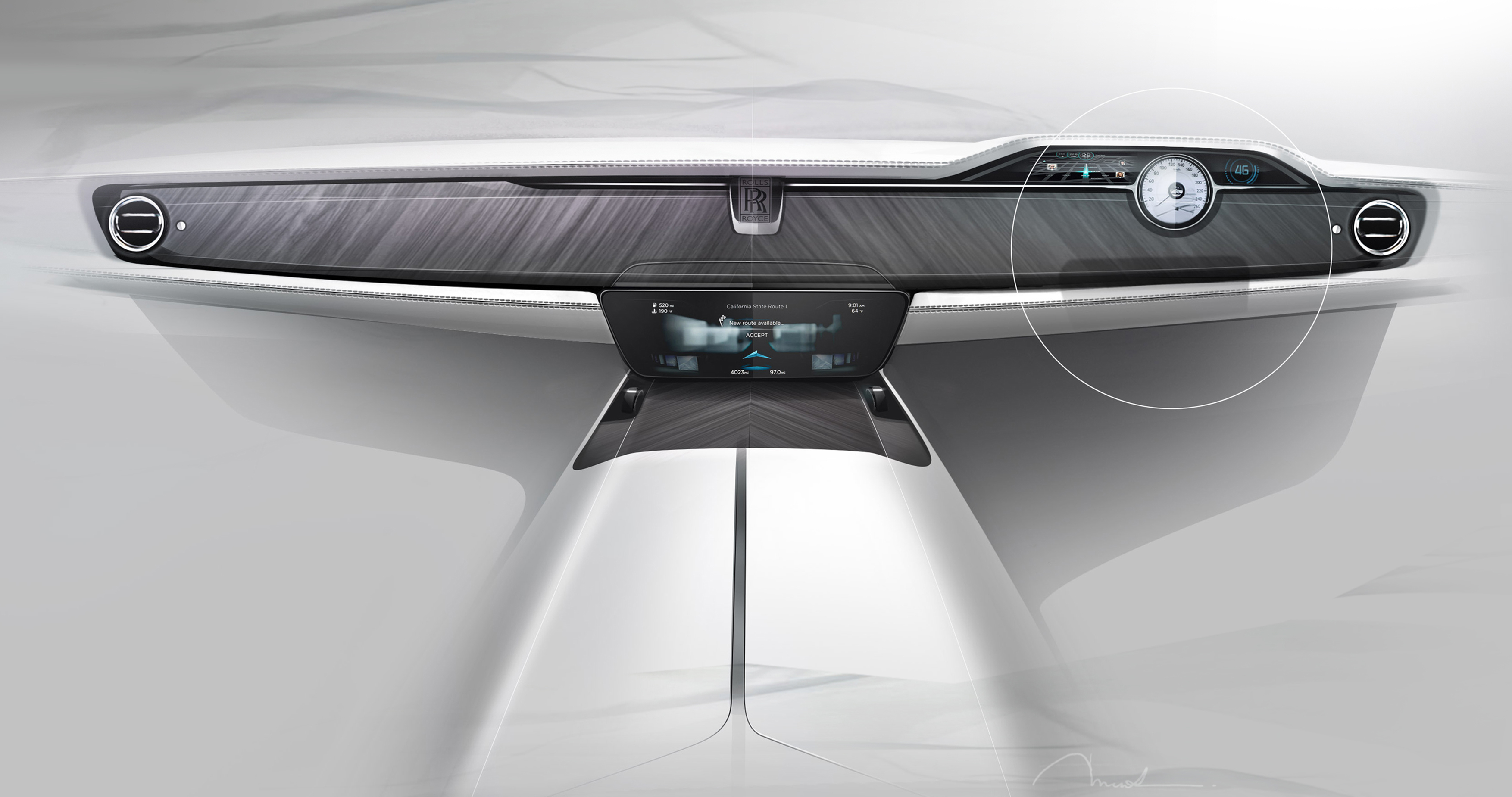 Hand drawn，Automobile design，Rolls-Royce，Rolls-Royce，