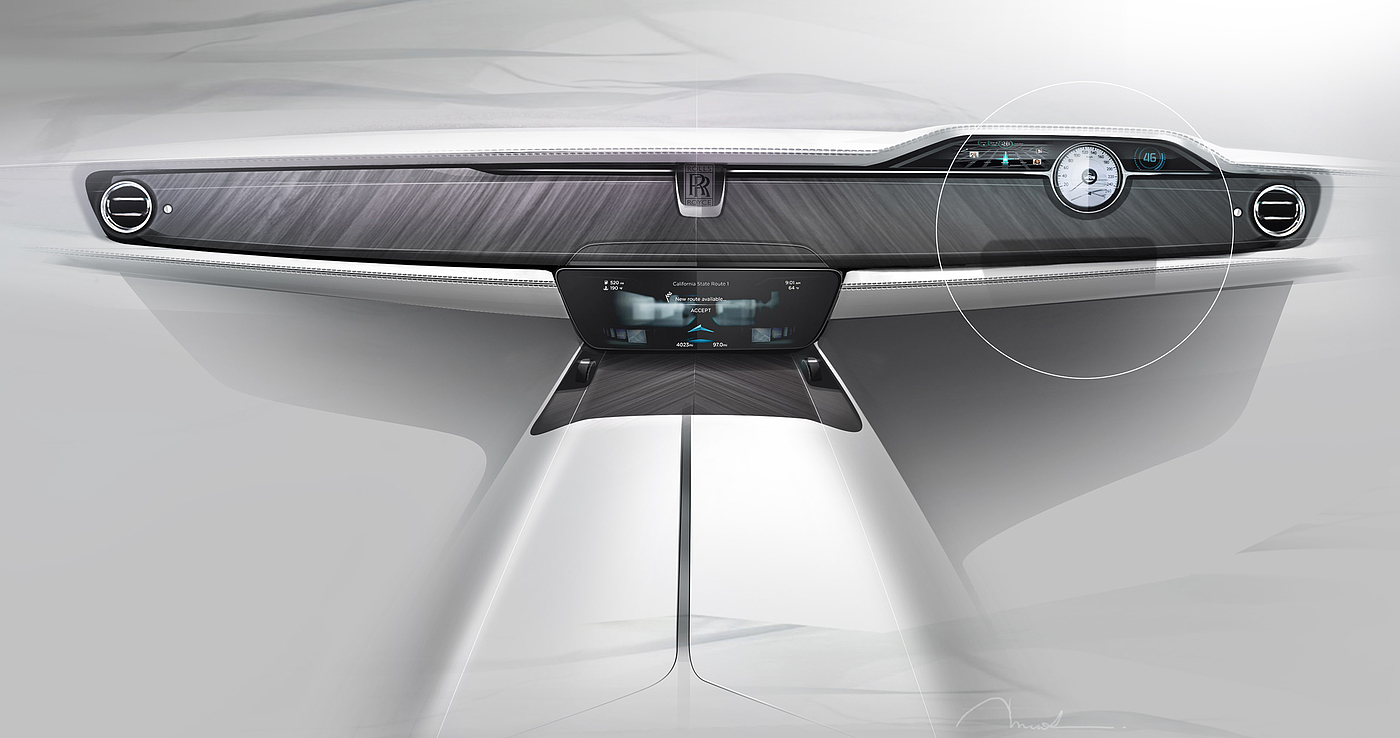 Hand drawn，Automobile design，Rolls-Royce，Rolls-Royce，