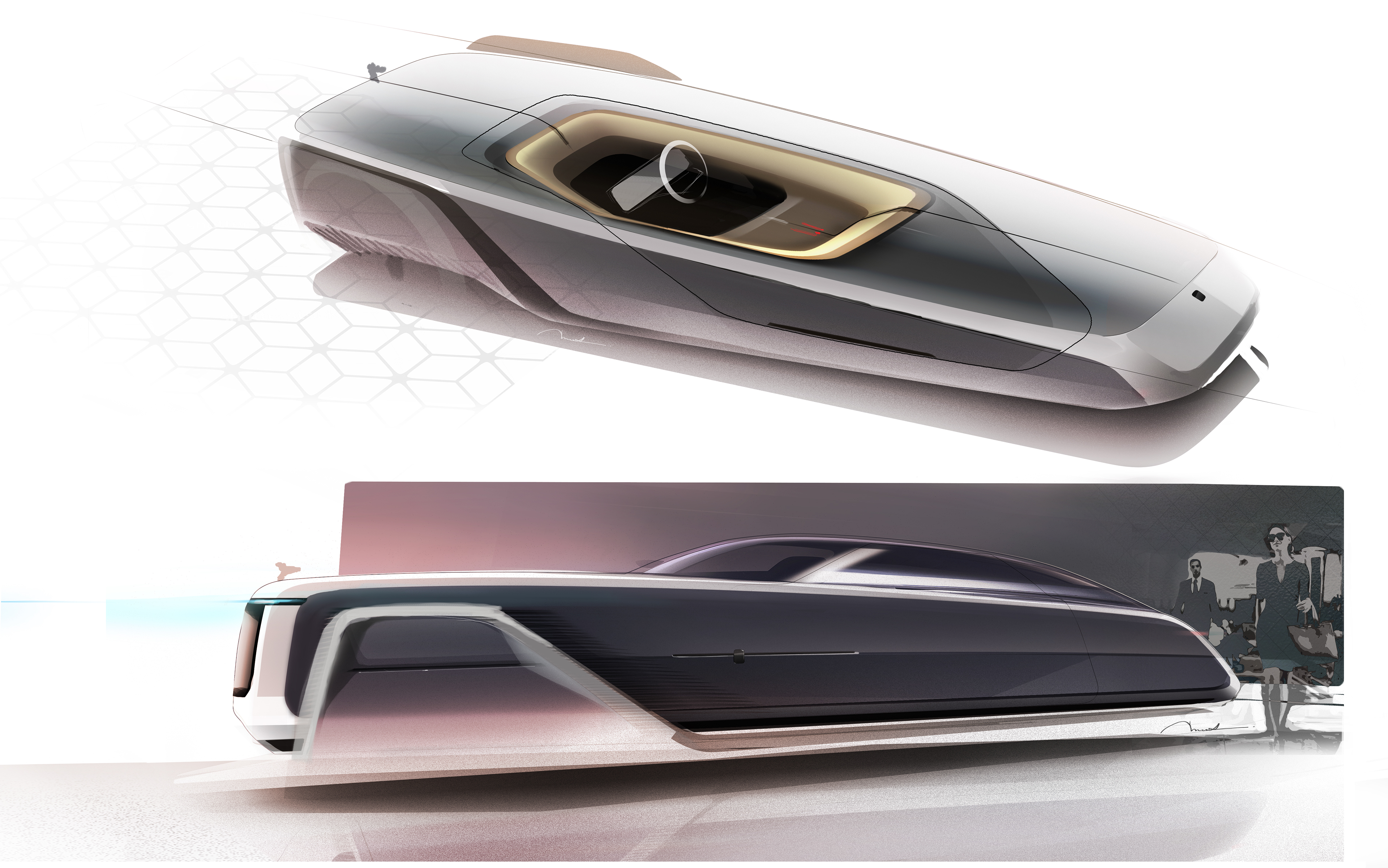 Hand drawn，Automobile design，Rolls-Royce，Rolls-Royce，