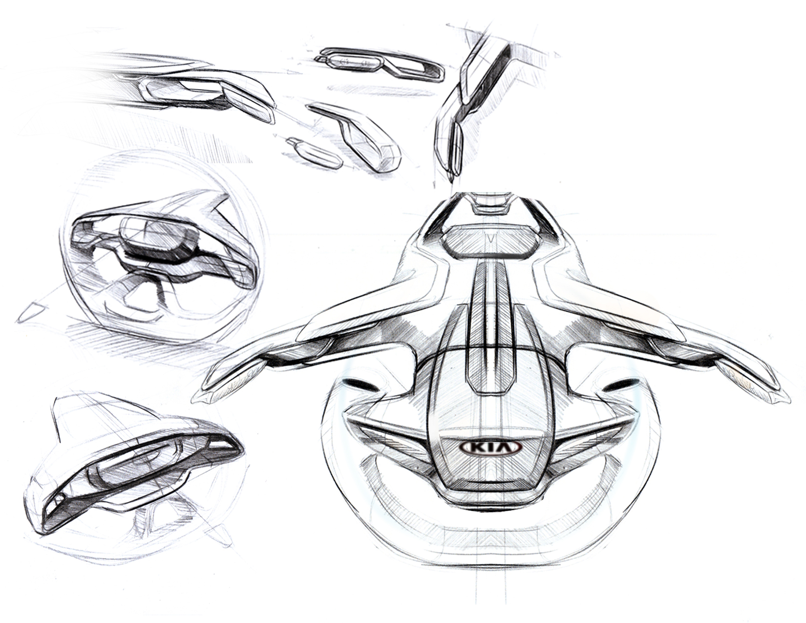 Hand drawn，kIa ，What Internal，Automotive interior，