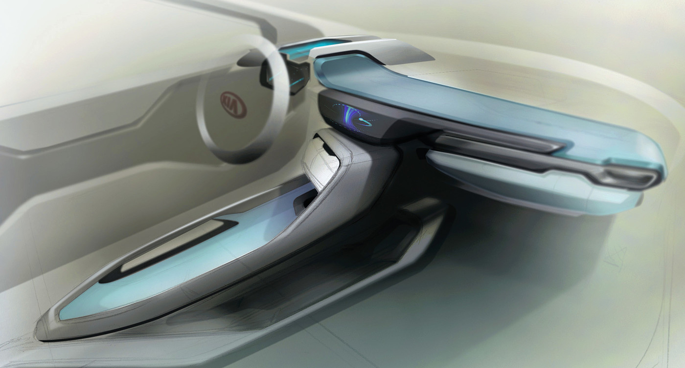 Hand drawn，kIa ，What Internal，Automotive interior，