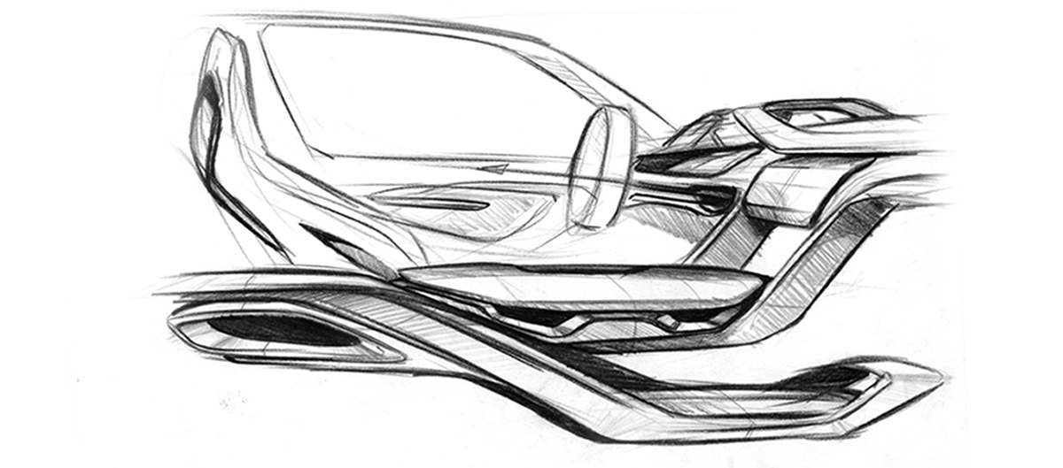 Hand drawn，kIa ，What Internal，Automotive interior，