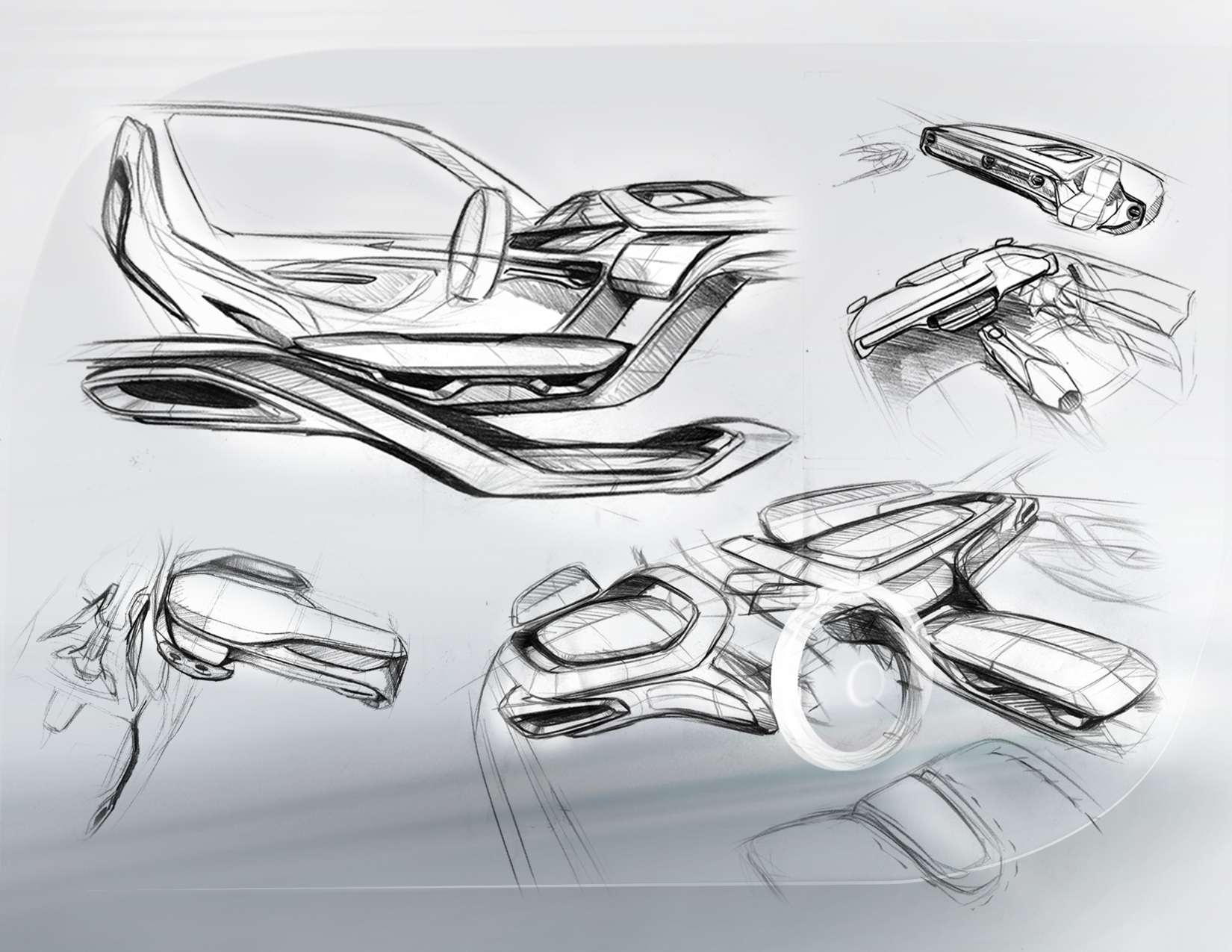 Hand drawn，kIa ，What Internal，Automotive interior，