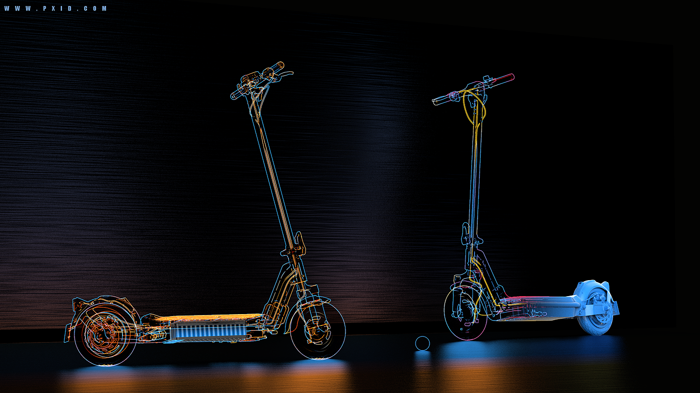 Electric scooter，Scooter，vehicle，industrial design，product design，Scooter design，