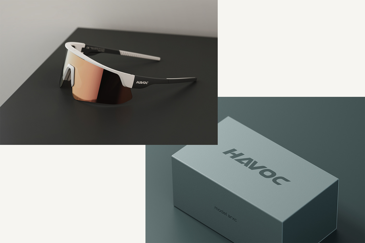 Sebastian Halin，Havoc arxc glasses，product design，Streamlined design，customized，Fashion neutral，