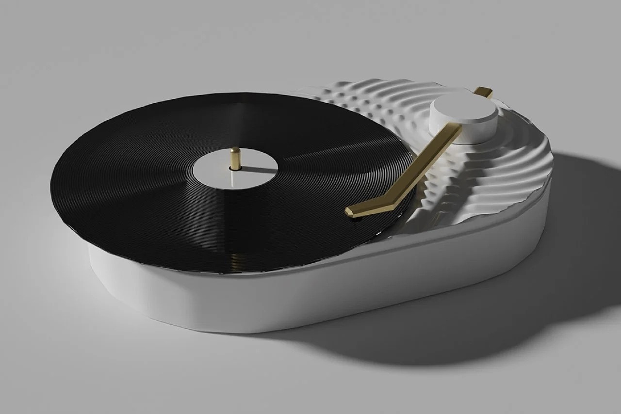 Pelin Özbalcı，Ripple Turntable，简约设计，唱片机，