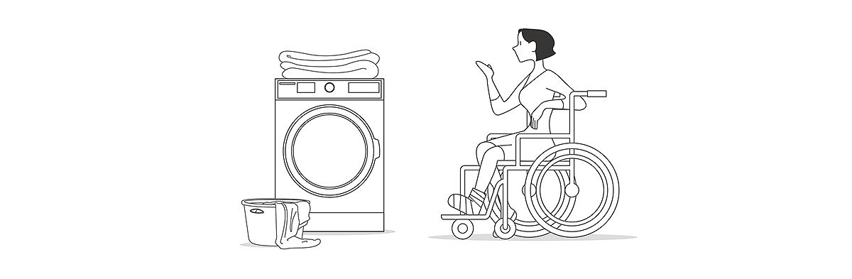 Jiheon Song，SLIP WASH，Washing machine product design，Opening and closing mode，Sliding washing machine，Ergonomics，Visual design，Wheelchair users，