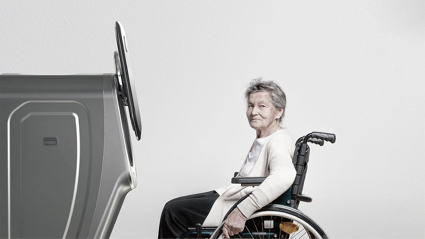 Jiheon Song，SLIP WASH，Washing machine product design，Opening and closing mode，Sliding washing machine，Ergonomics，Visual design，Wheelchair users，