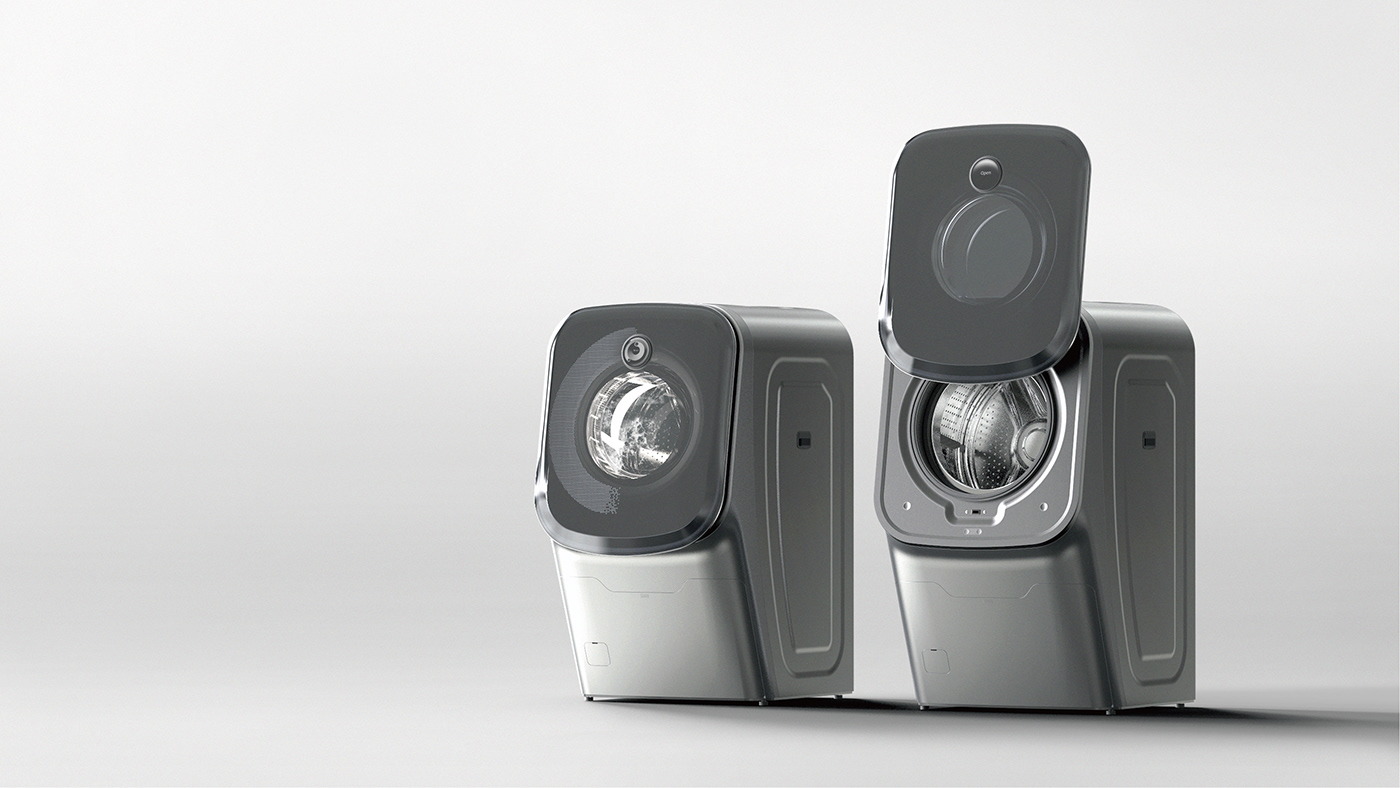 Jiheon Song，SLIP WASH，Washing machine product design，Opening and closing mode，Sliding washing machine，Ergonomics，Visual design，Wheelchair users，