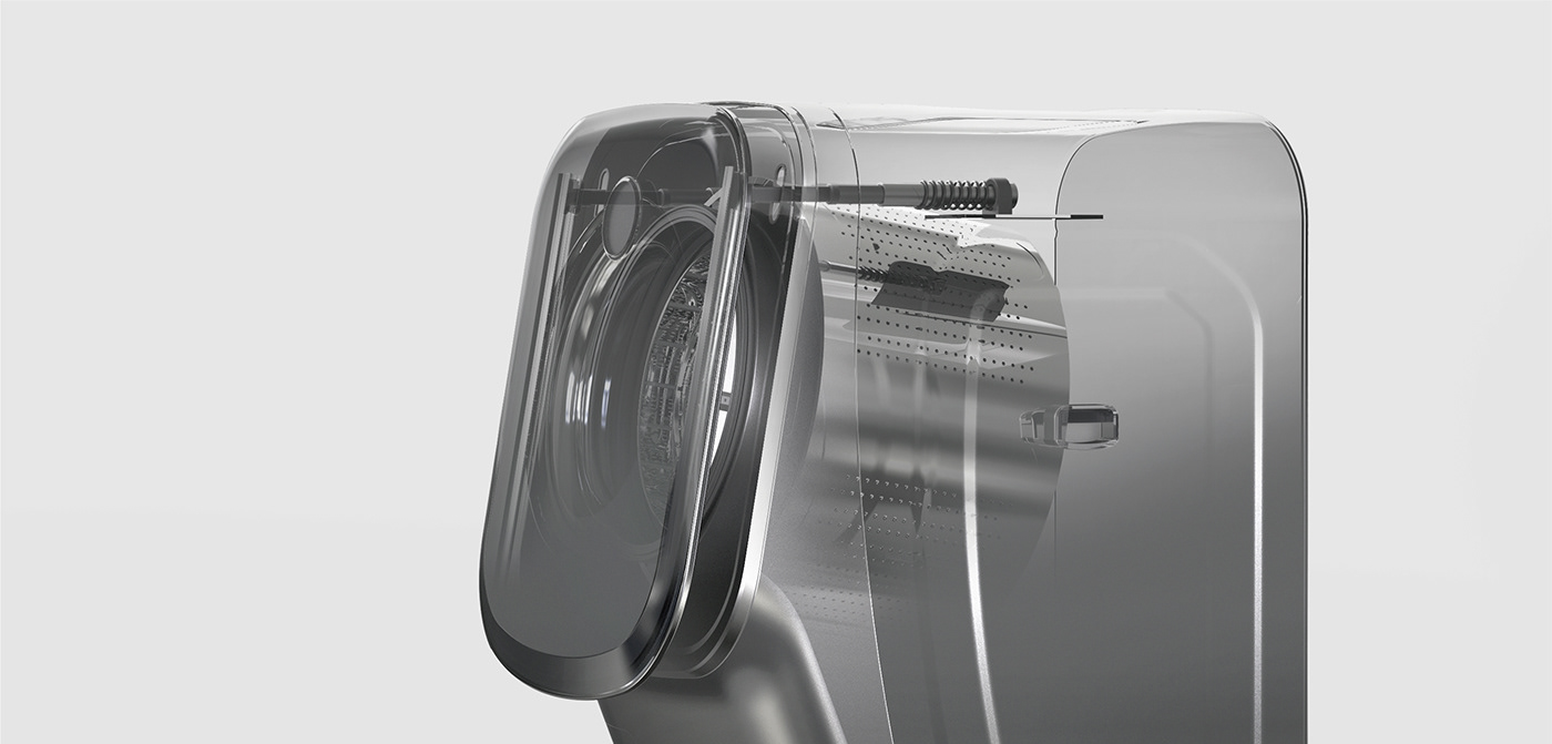 Jiheon Song，SLIP WASH，Washing machine product design，Opening and closing mode，Sliding washing machine，Ergonomics，Visual design，Wheelchair users，