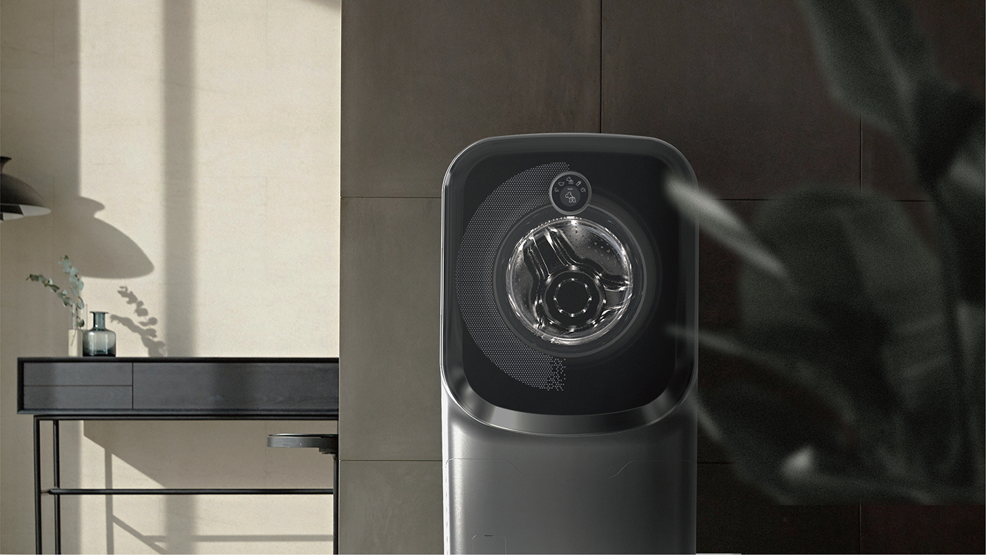 Jiheon Song，SLIP WASH，Washing machine product design，Opening and closing mode，Sliding washing machine，Ergonomics，Visual design，Wheelchair users，