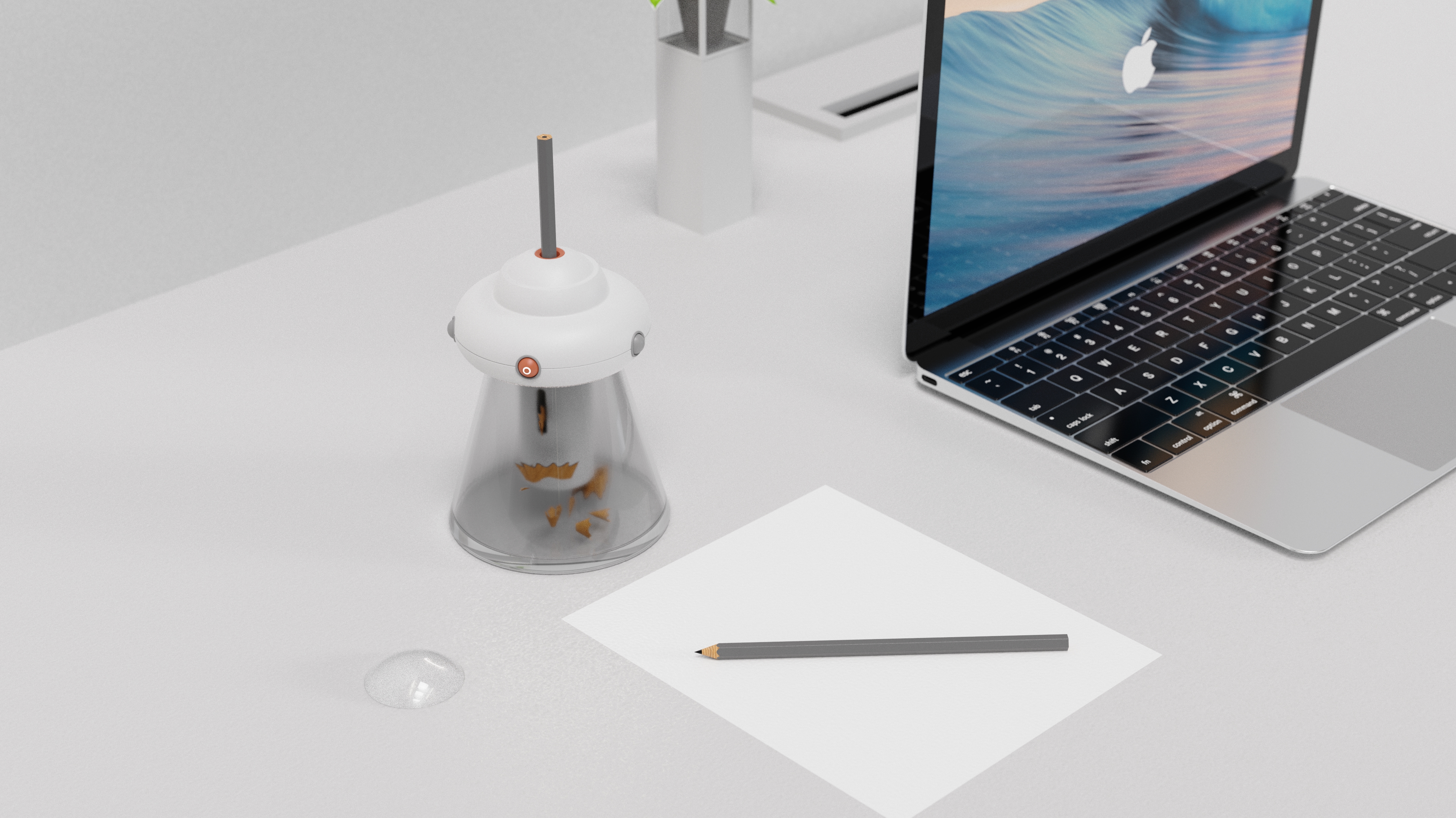 Product design, office supplies, electric pencil sharpener, atmosphere lamp，