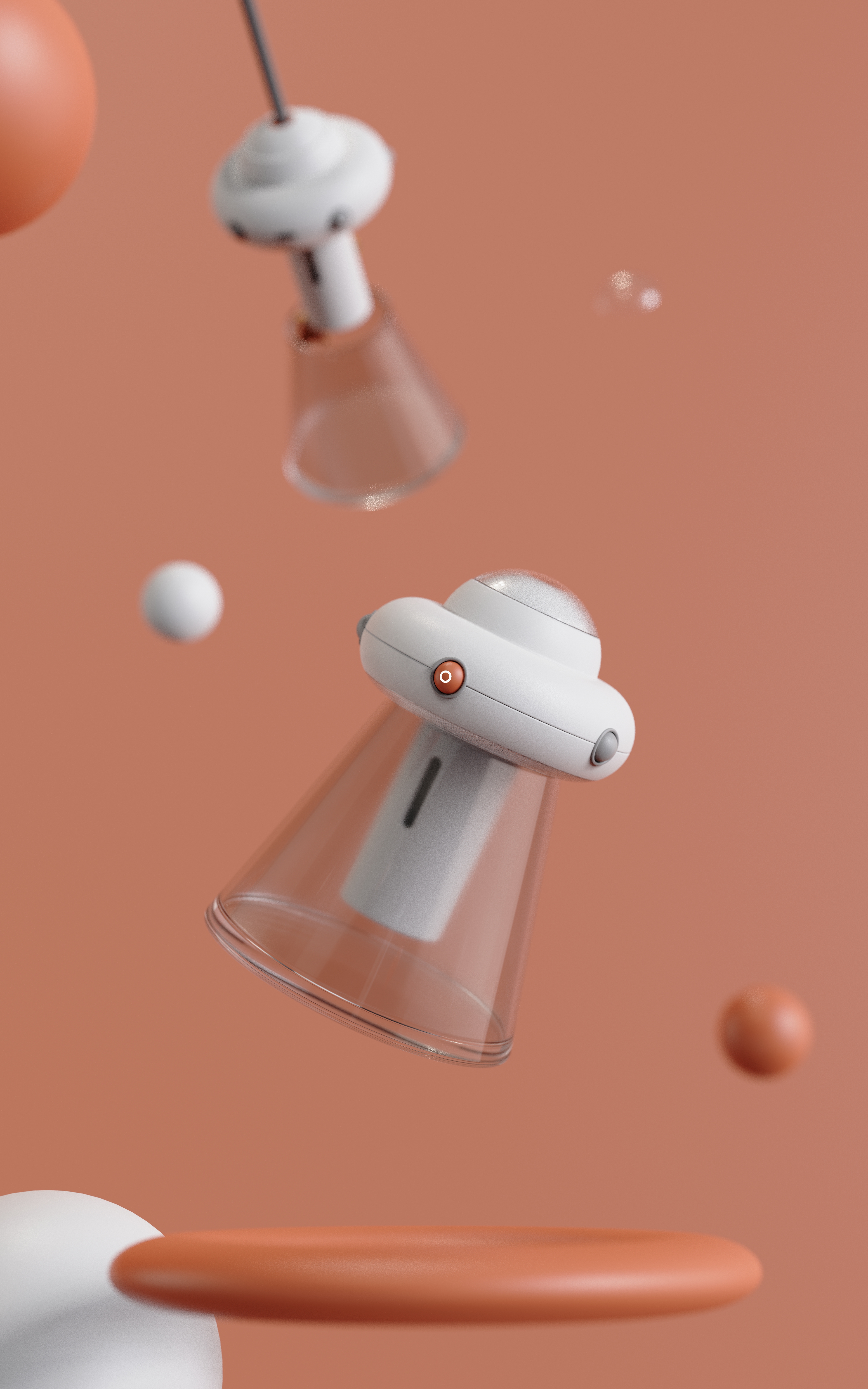 Product design, office supplies, electric pencil sharpener, atmosphere lamp，