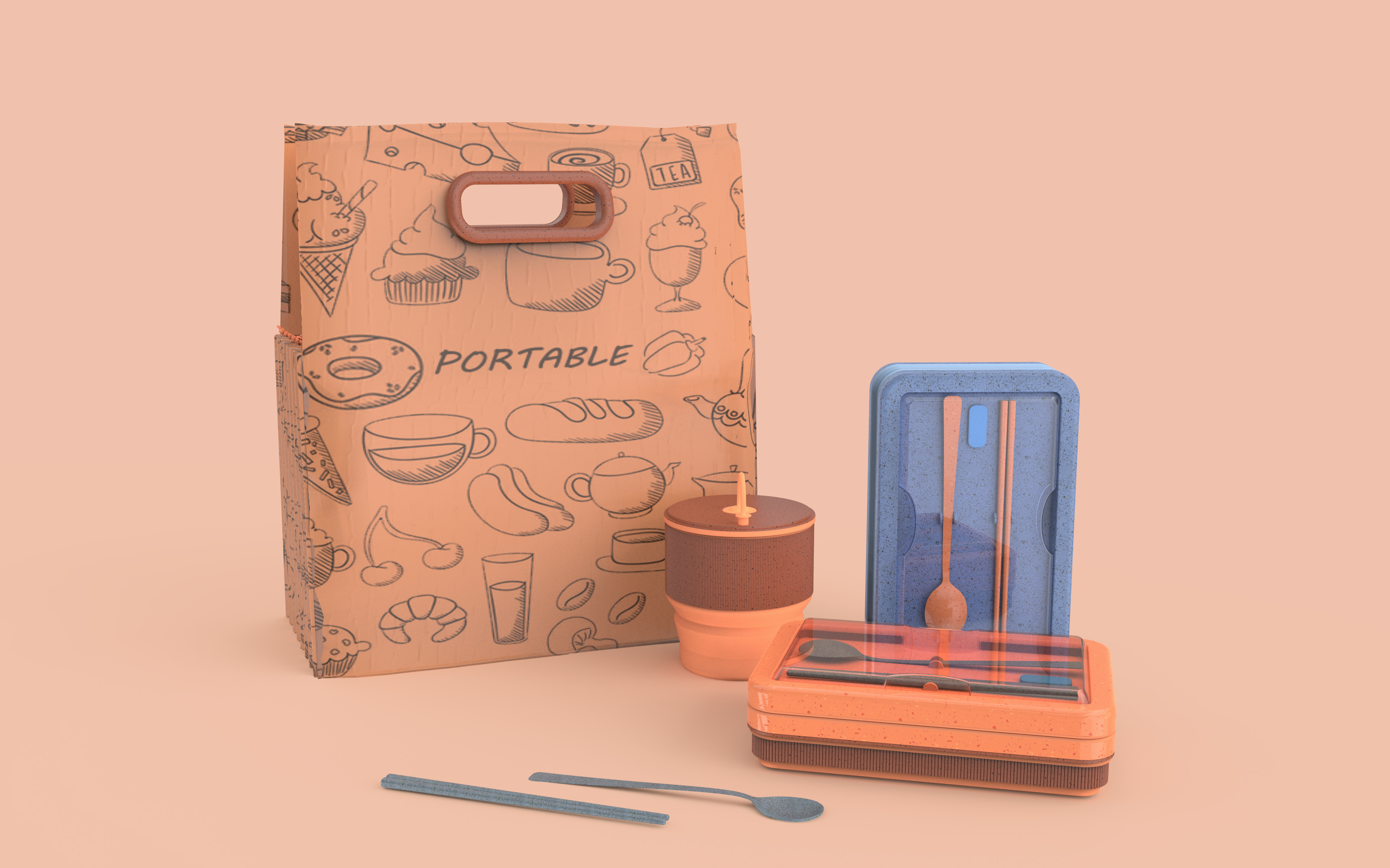 Portable tableware，