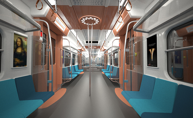Suburban train interior - 普象网