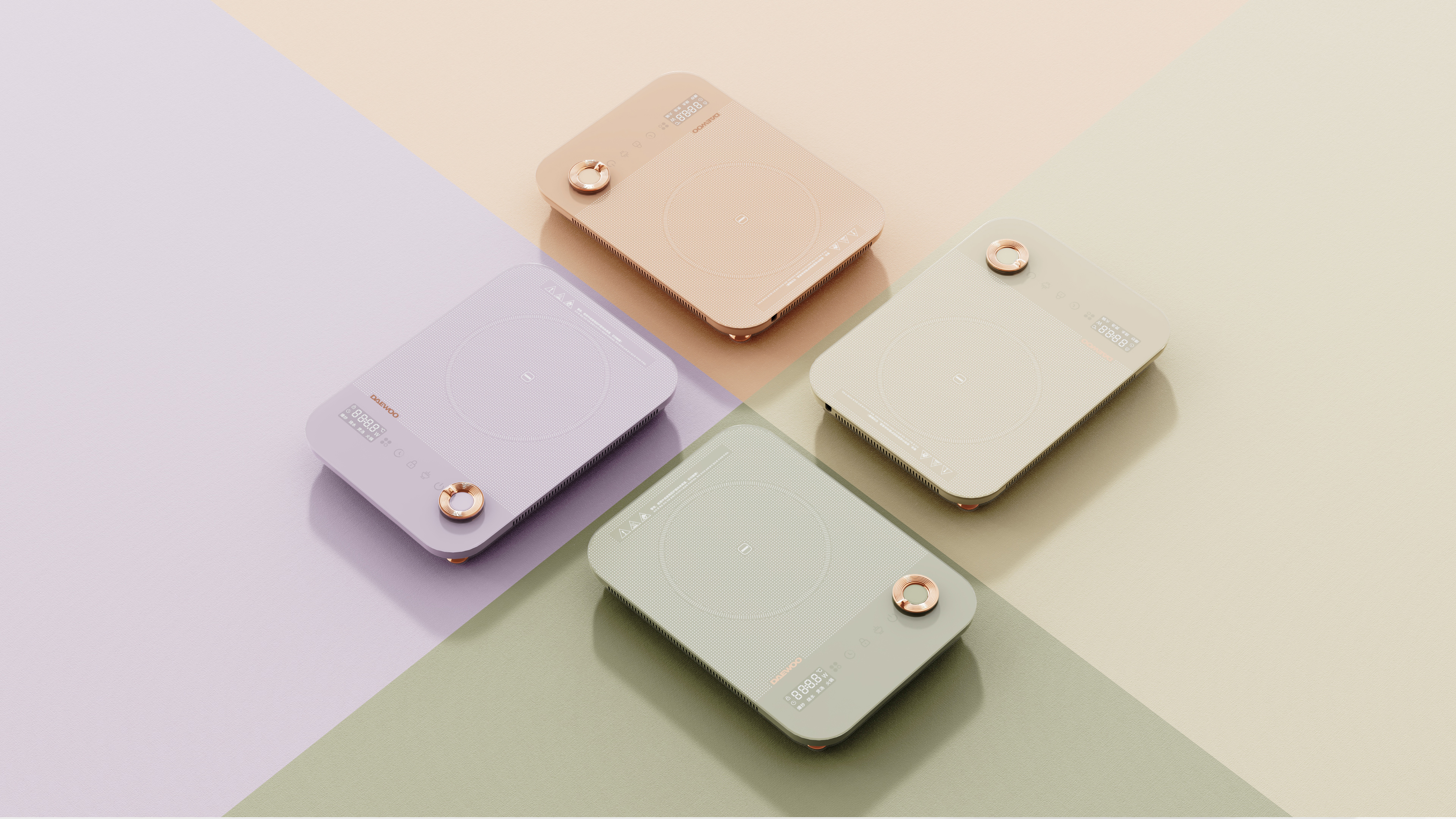 product design，Electromagnetic furnace，Kitchen appliances，Macro wing design，Product rendering，Daewoo，