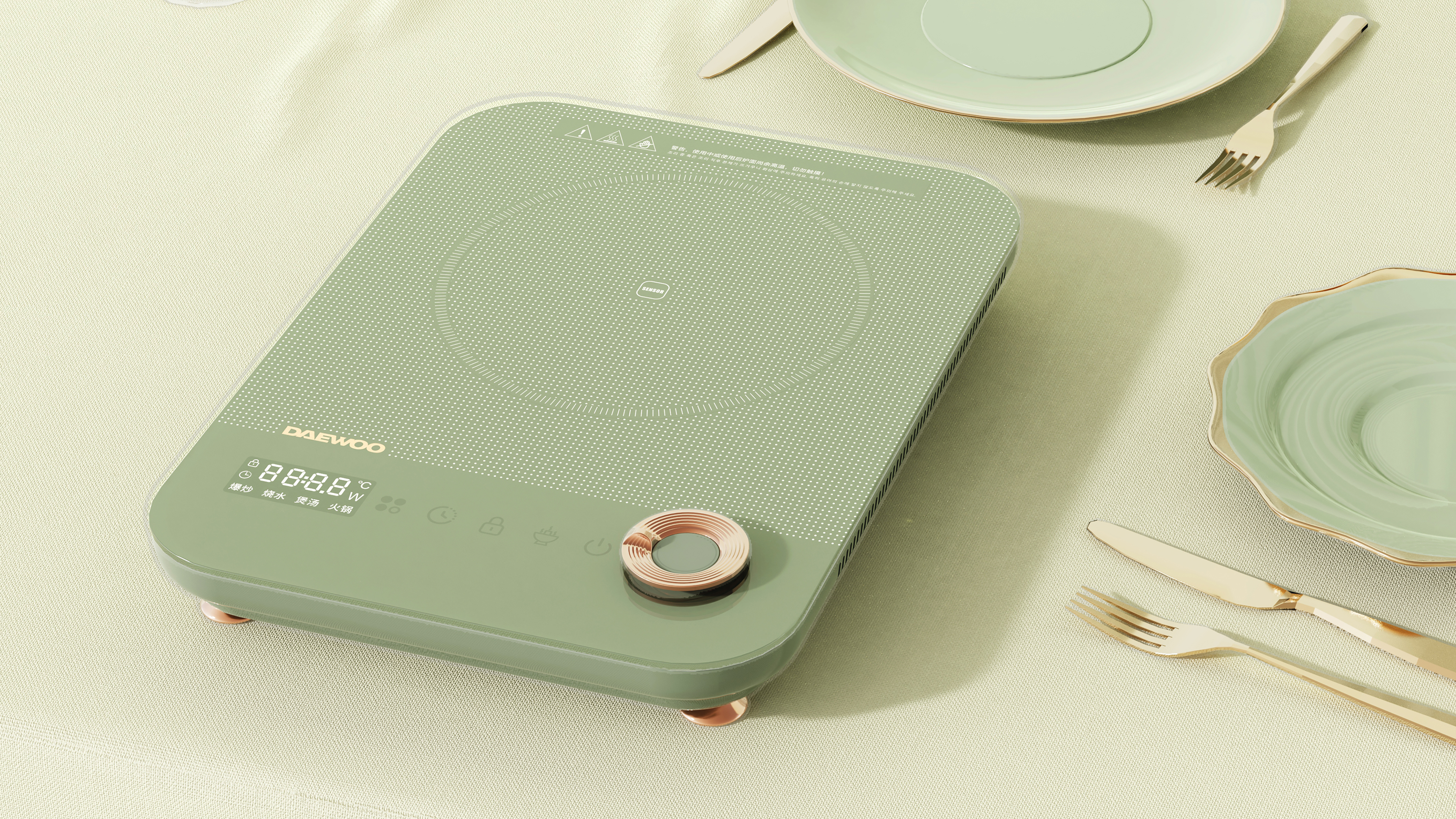 product design，Electromagnetic furnace，Kitchen appliances，Macro wing design，Product rendering，Daewoo，