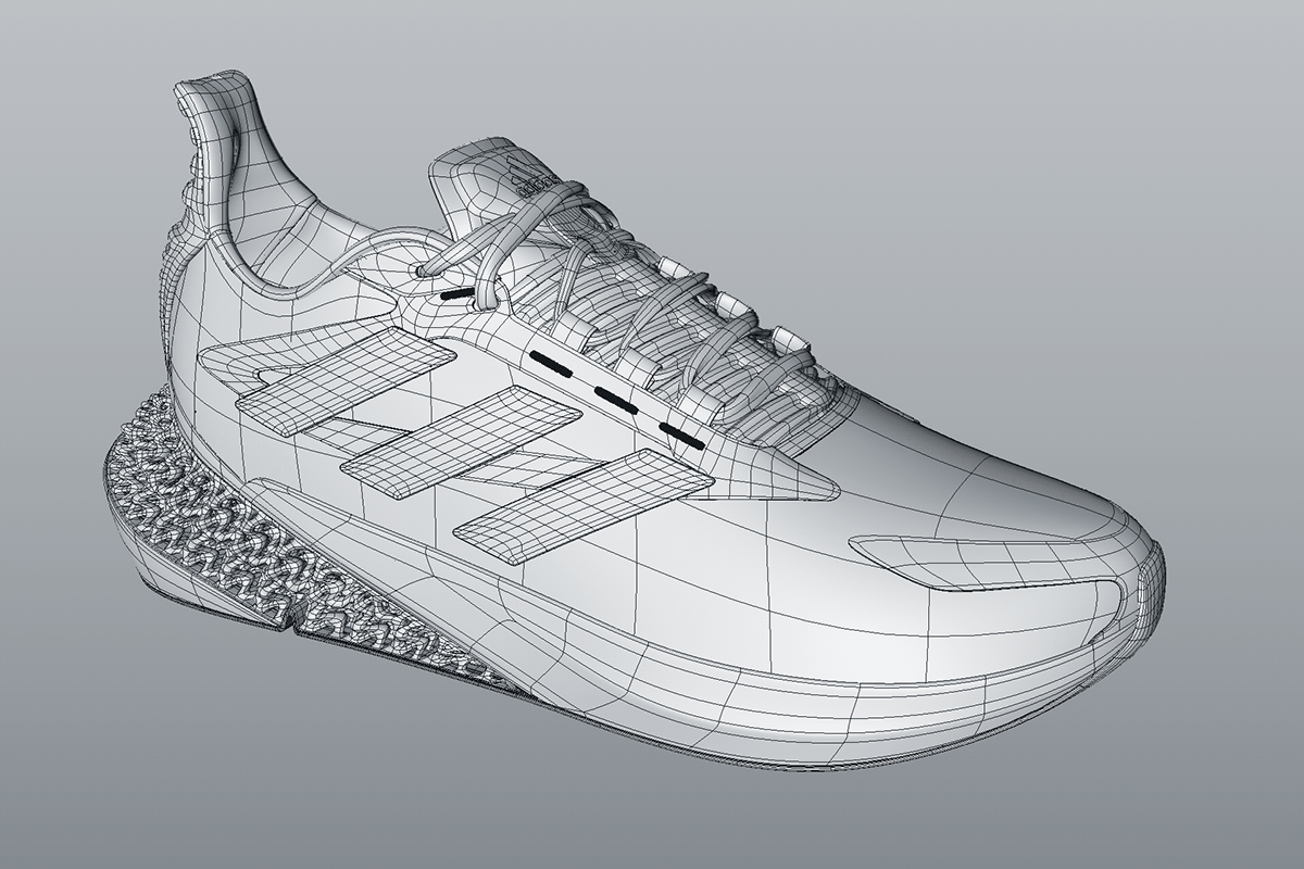 3D modeling，UV mapping，Render，Adidas，Running shoes，