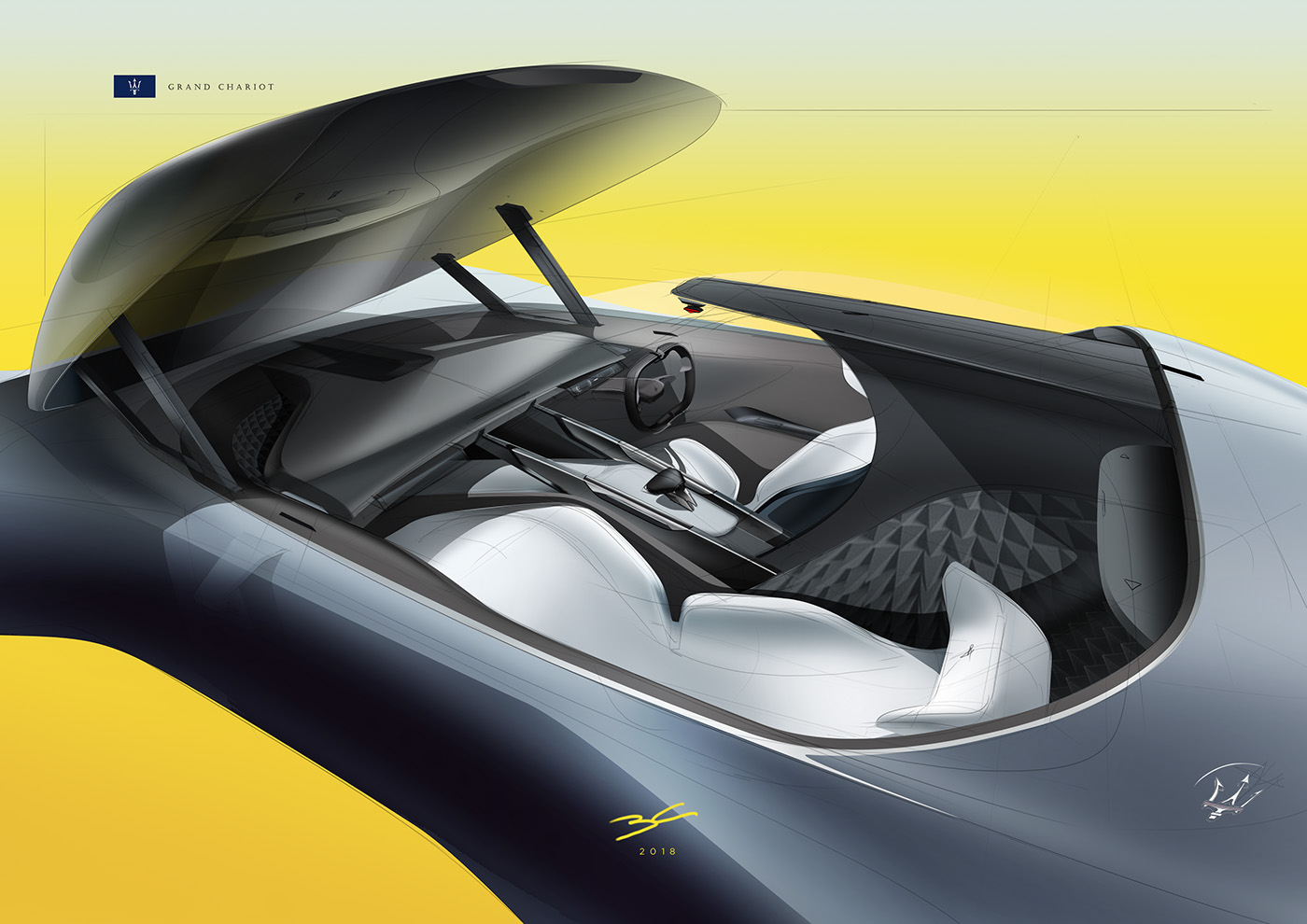 inside，concept，Grandchariot，maserati，vehicle，Automatic design，