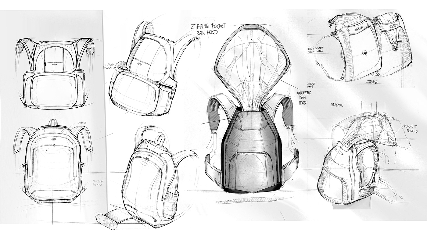 marker pen，Hand drawn，knapsack，