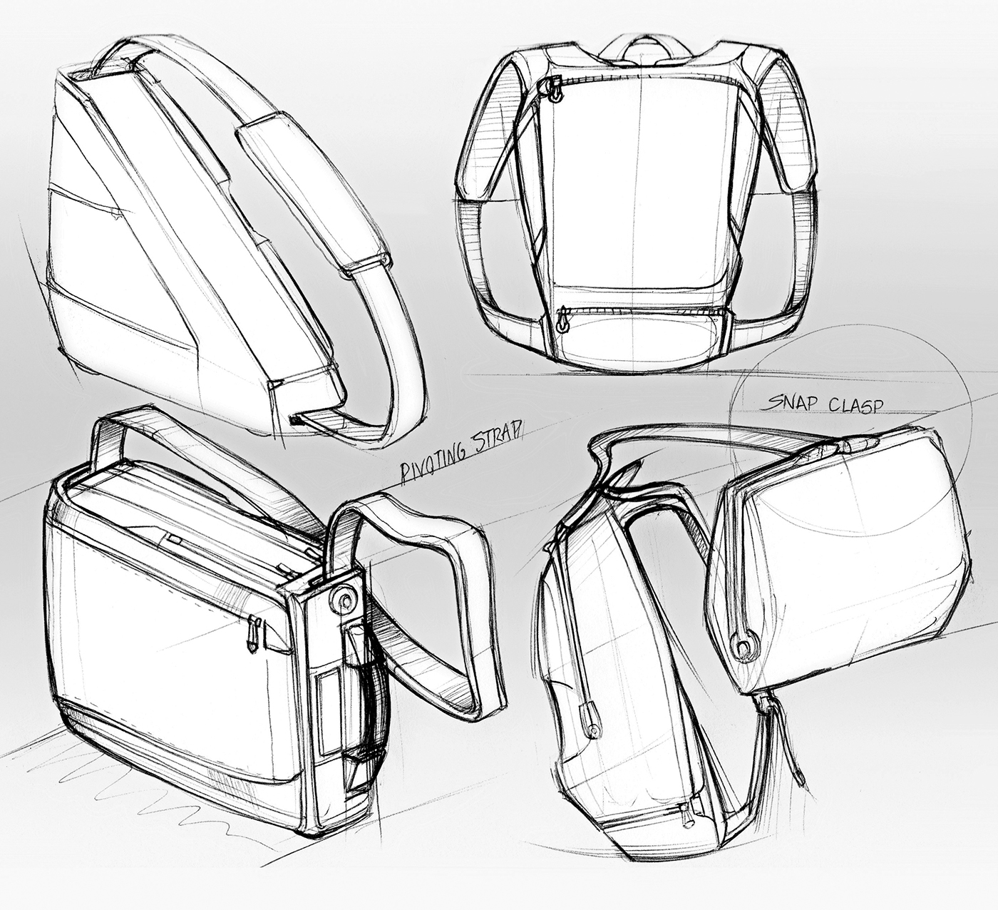 marker pen，Hand drawn，knapsack，