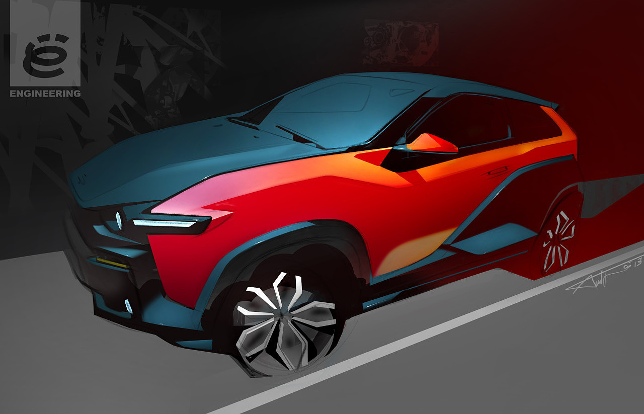 suv，bmw，automobile，Sports car，Hand drawn，