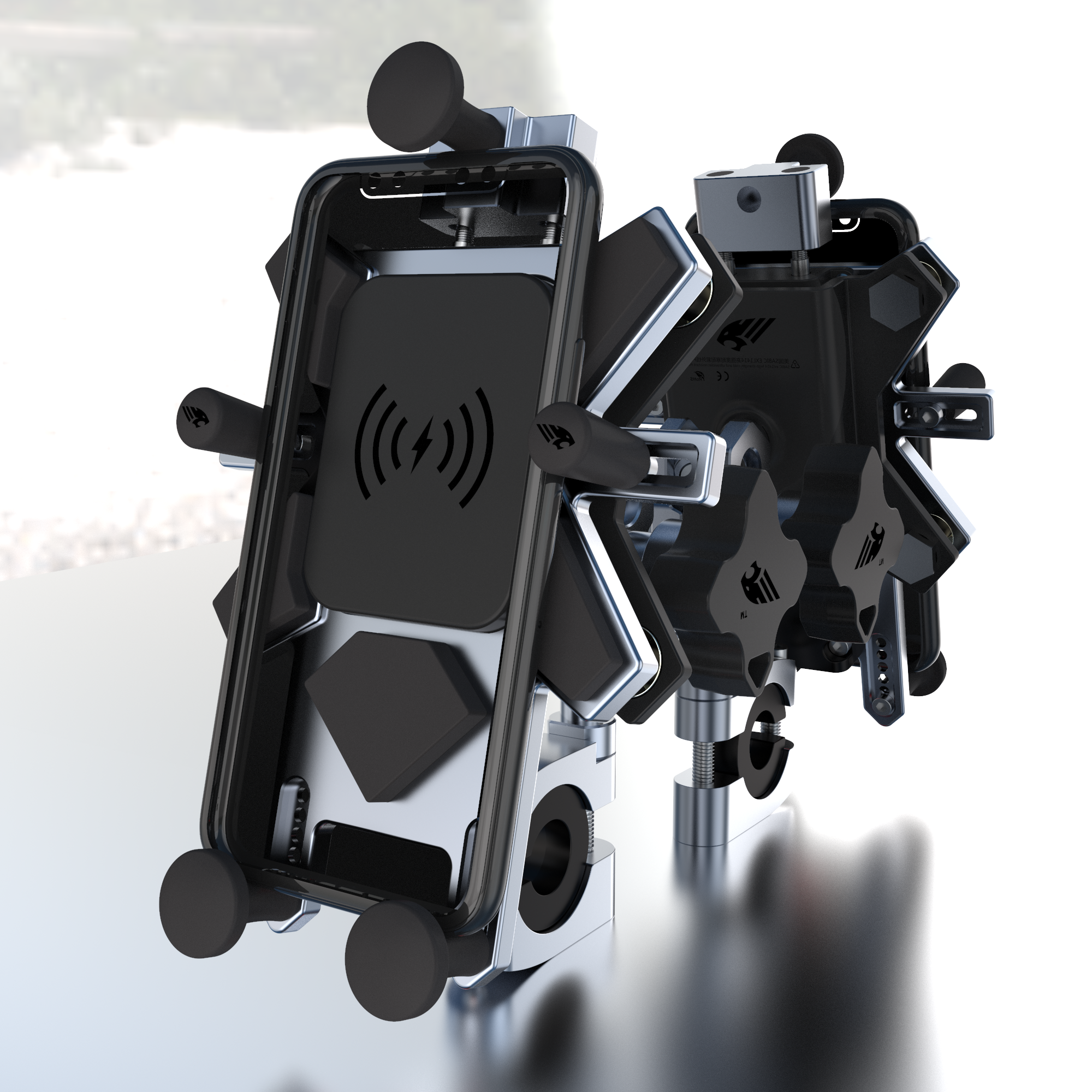 Motorcycle rider，Mobile phone bracket，locomotive，cross-country，shock absorption，magnetic suspension，