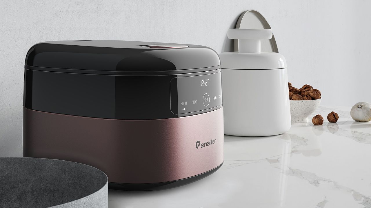 product design，Home appliance design，small home appliances，rice cooker，rice cooker，Render，