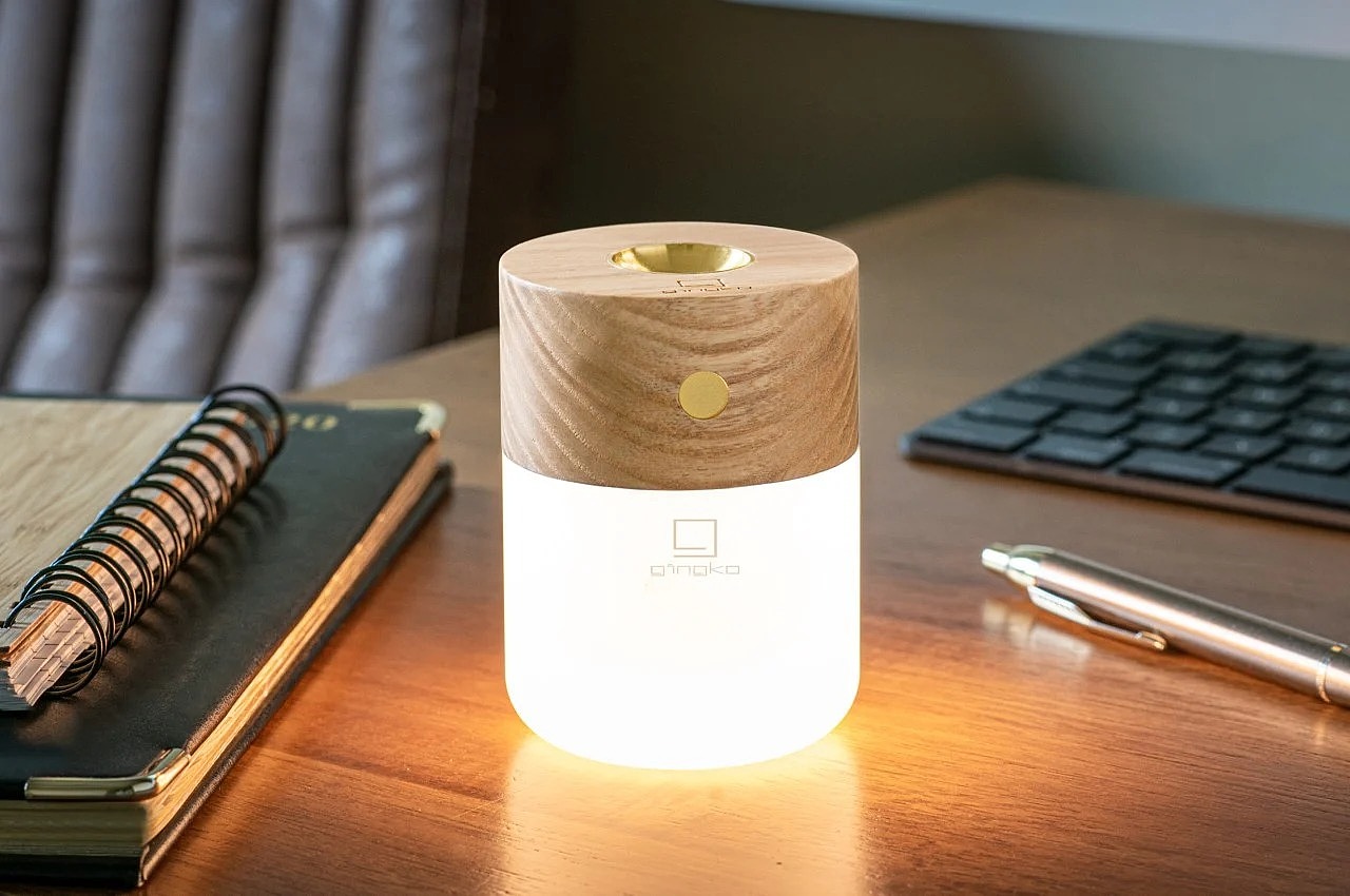 product design，Gingko intelligent diffusion lamp，Simple aesthetics，Minimalism，Integral design，Multi sensory design，
