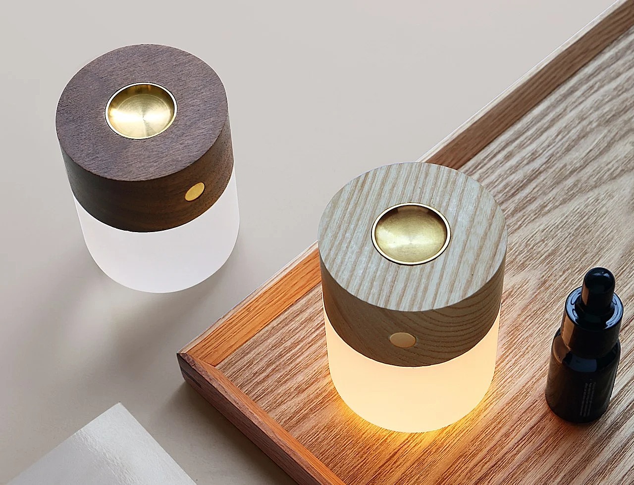 product design，Gingko intelligent diffusion lamp，Simple aesthetics，Minimalism，Integral design，Multi sensory design，