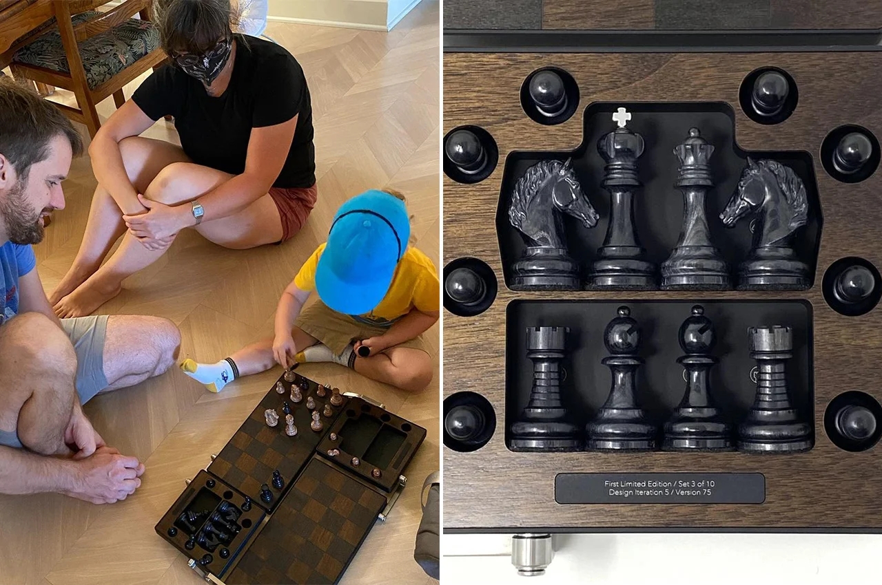 checkerboard，product design，Solid walnut，