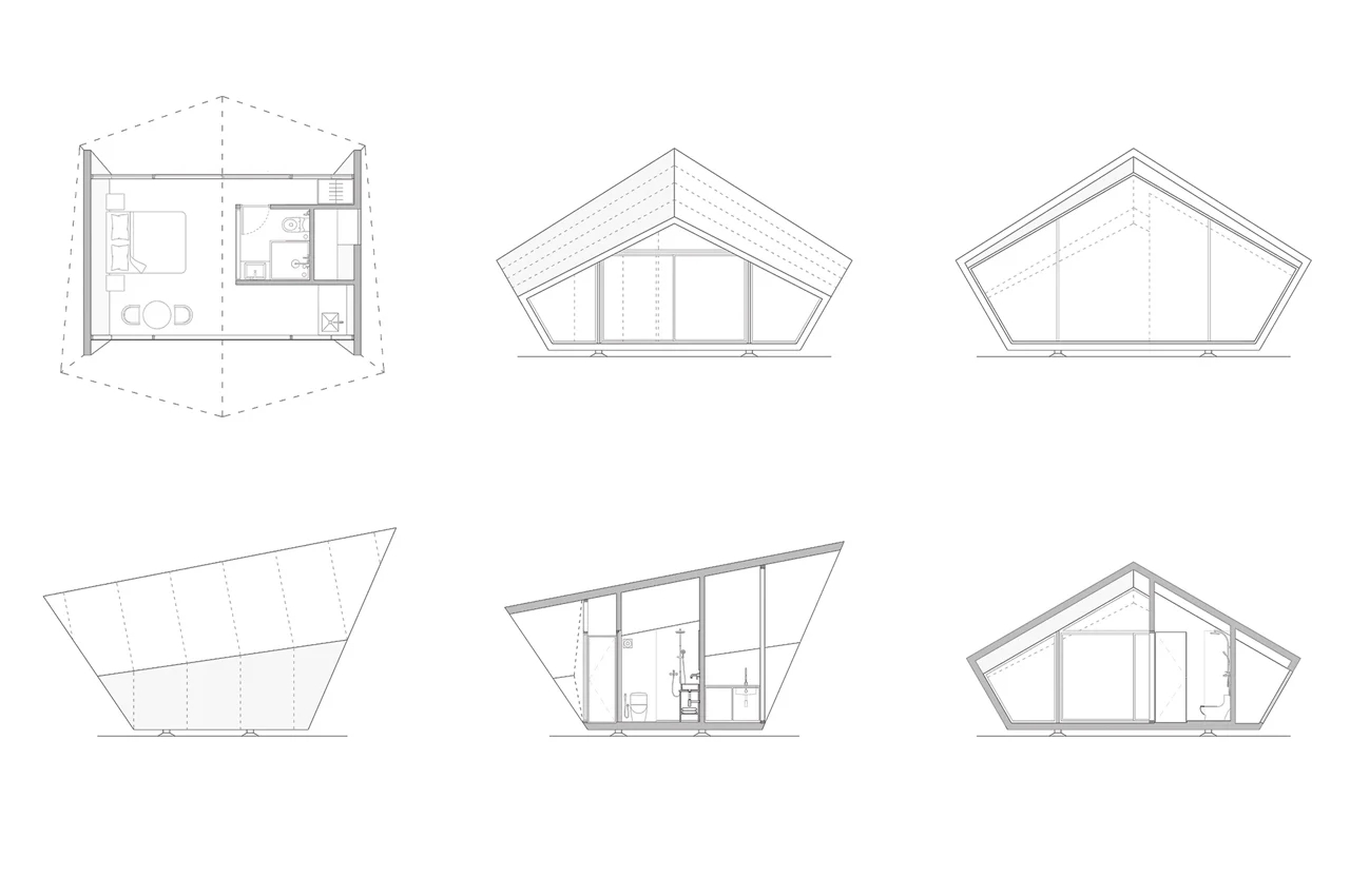 house，pentagon，Wooden house，