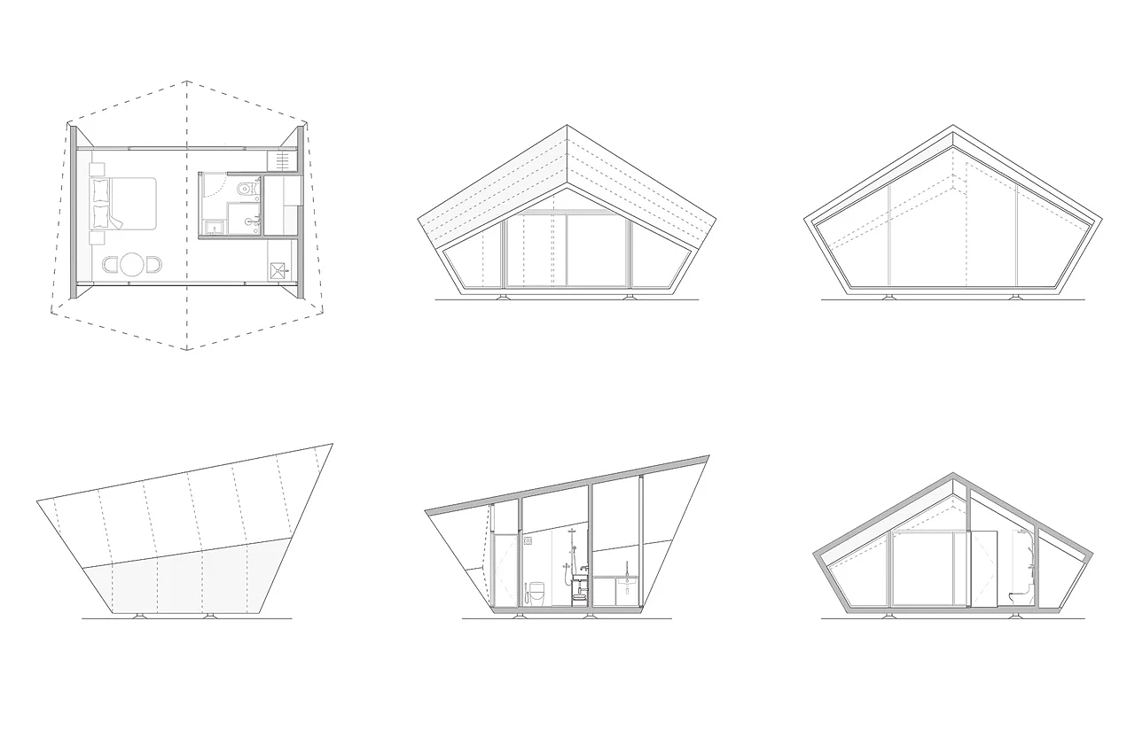 house，pentagon，Wooden house，
