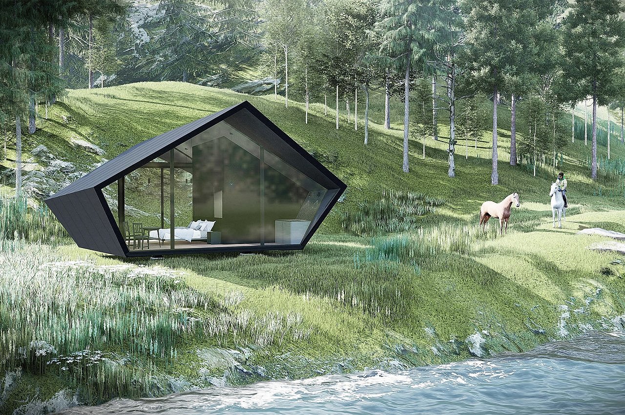 house，pentagon，Wooden house，