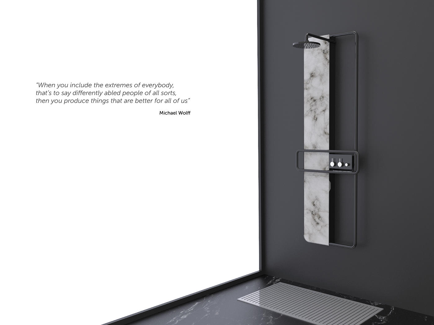 Shower，Marble，Minimalism，