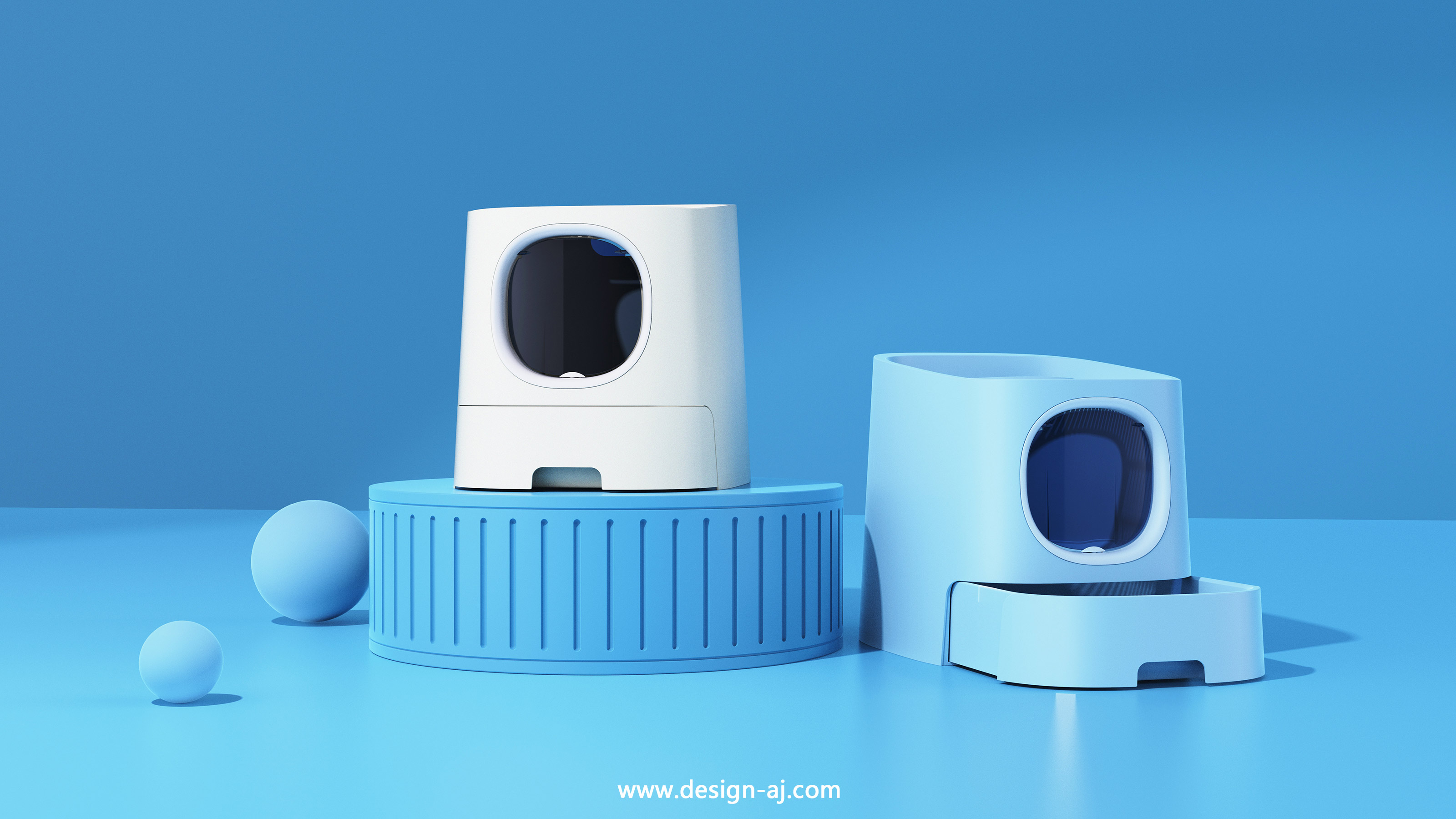 Litter Basin，Pet products，Automatic litter Basin，Cat Toilet，Aijia industrial design，cat owner，Cat products，Semi closed litter Basin，