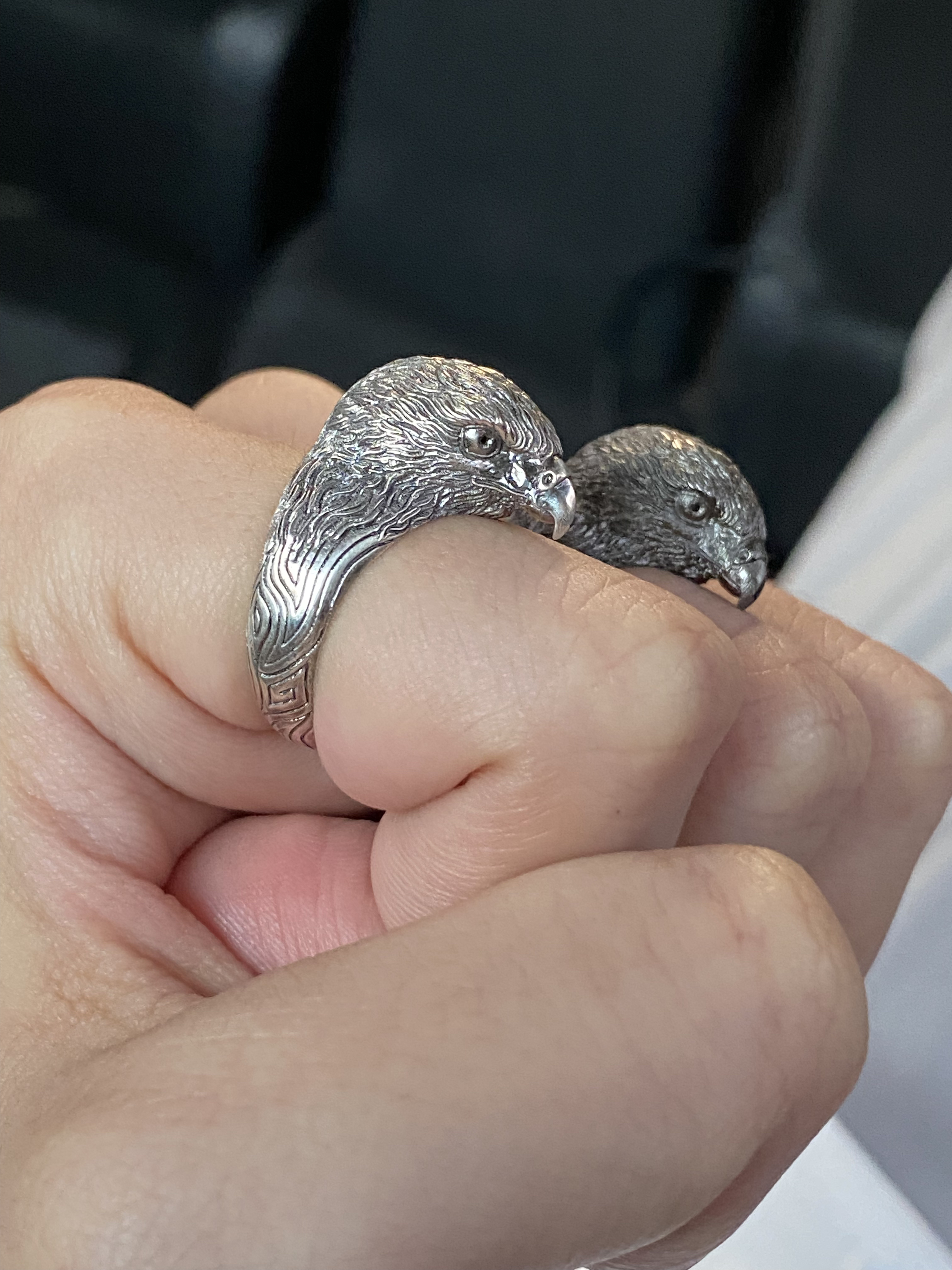 Carve，eagle，jewelry，Ring，Silver ornaments，modeling，Render，Zbrush，