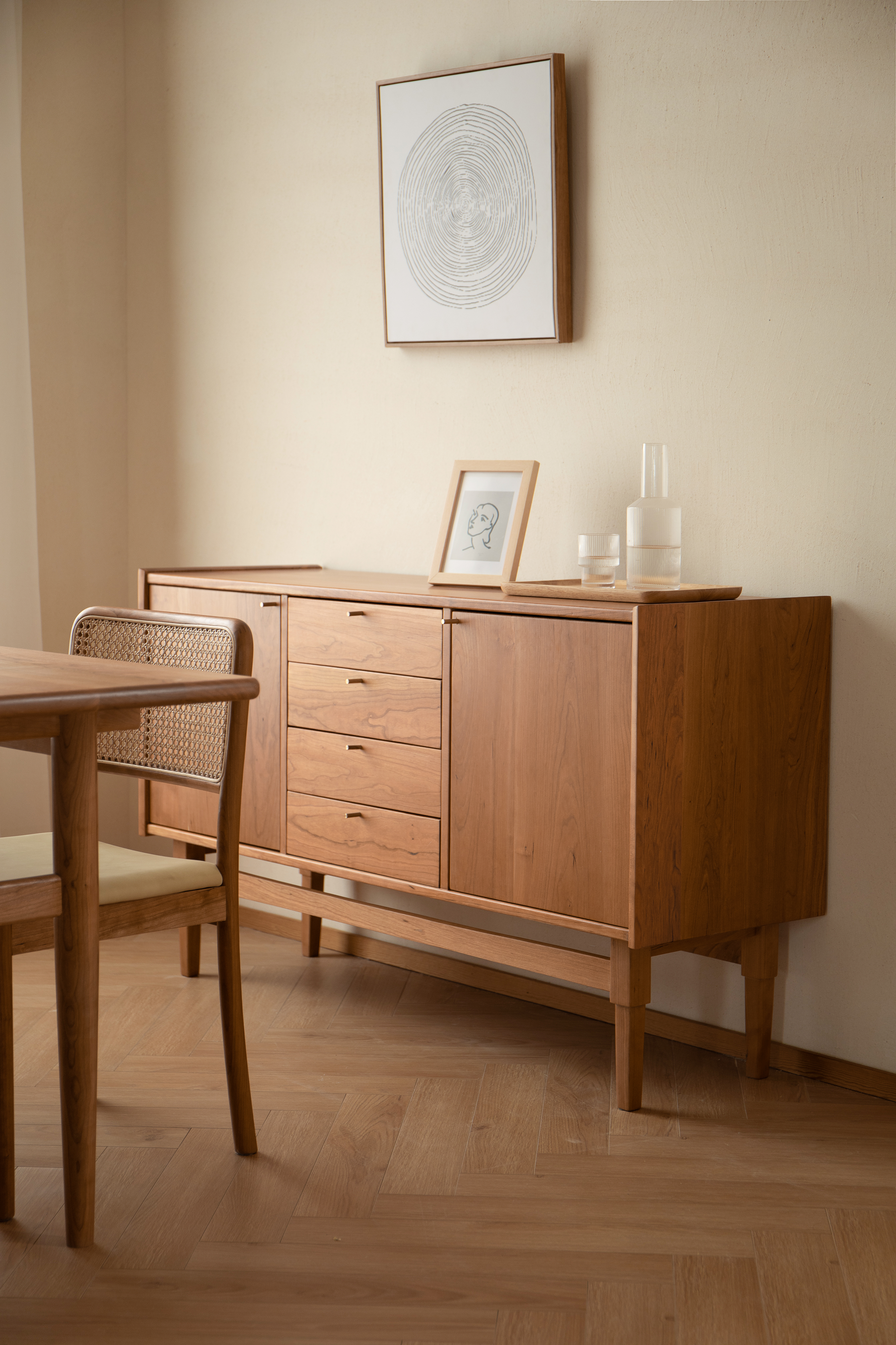 Japanese furniture / side cabinet / bucket cabinet / Northern Europe，