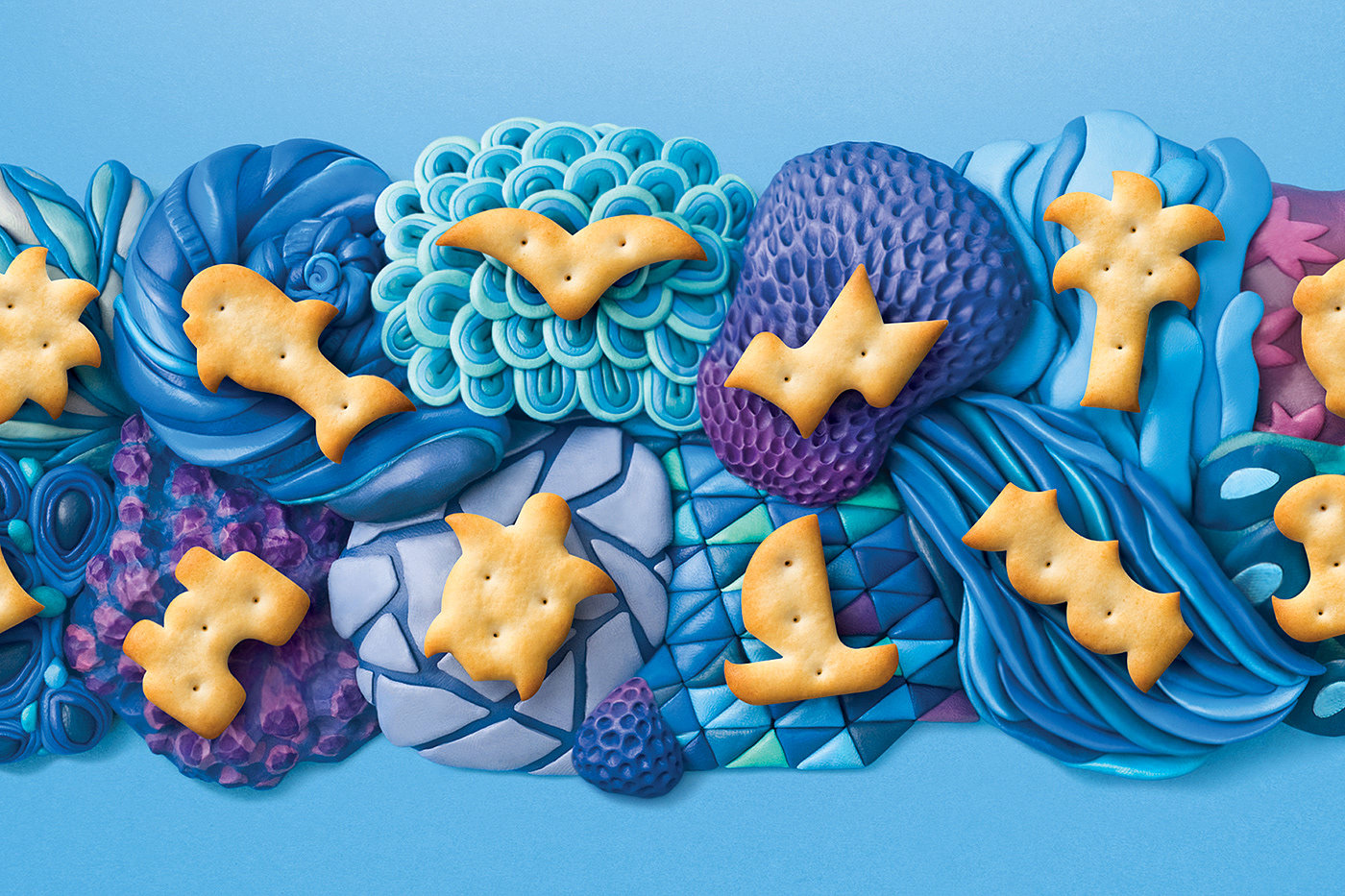 Snack biscuit，Creative design，Biscuit character，Snack crackers line，