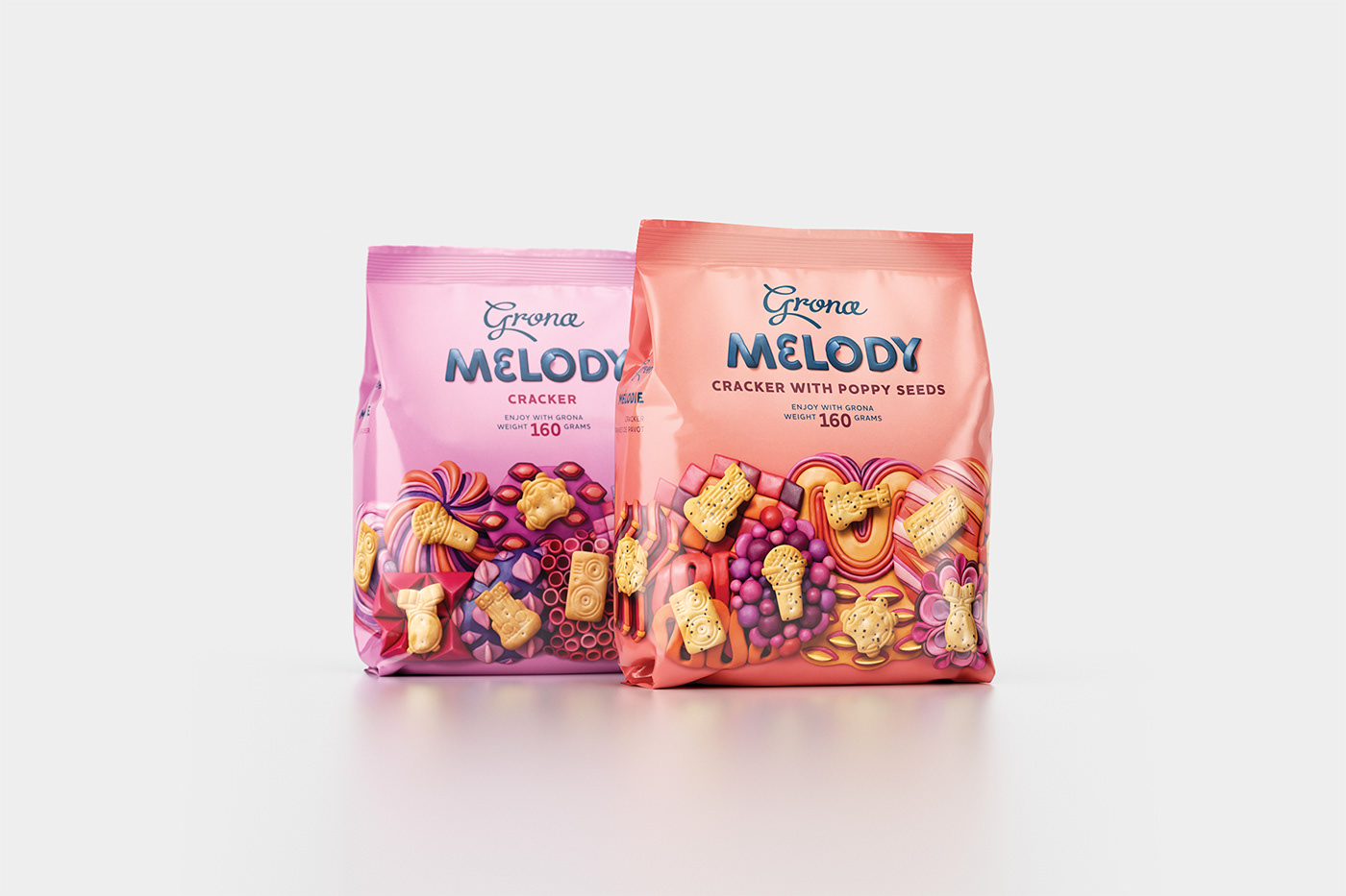 Snack biscuit，Creative design，Biscuit character，Snack crackers line，