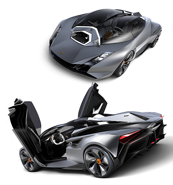 Lamborghini，Automobile design，product design，streamline，Sports car，