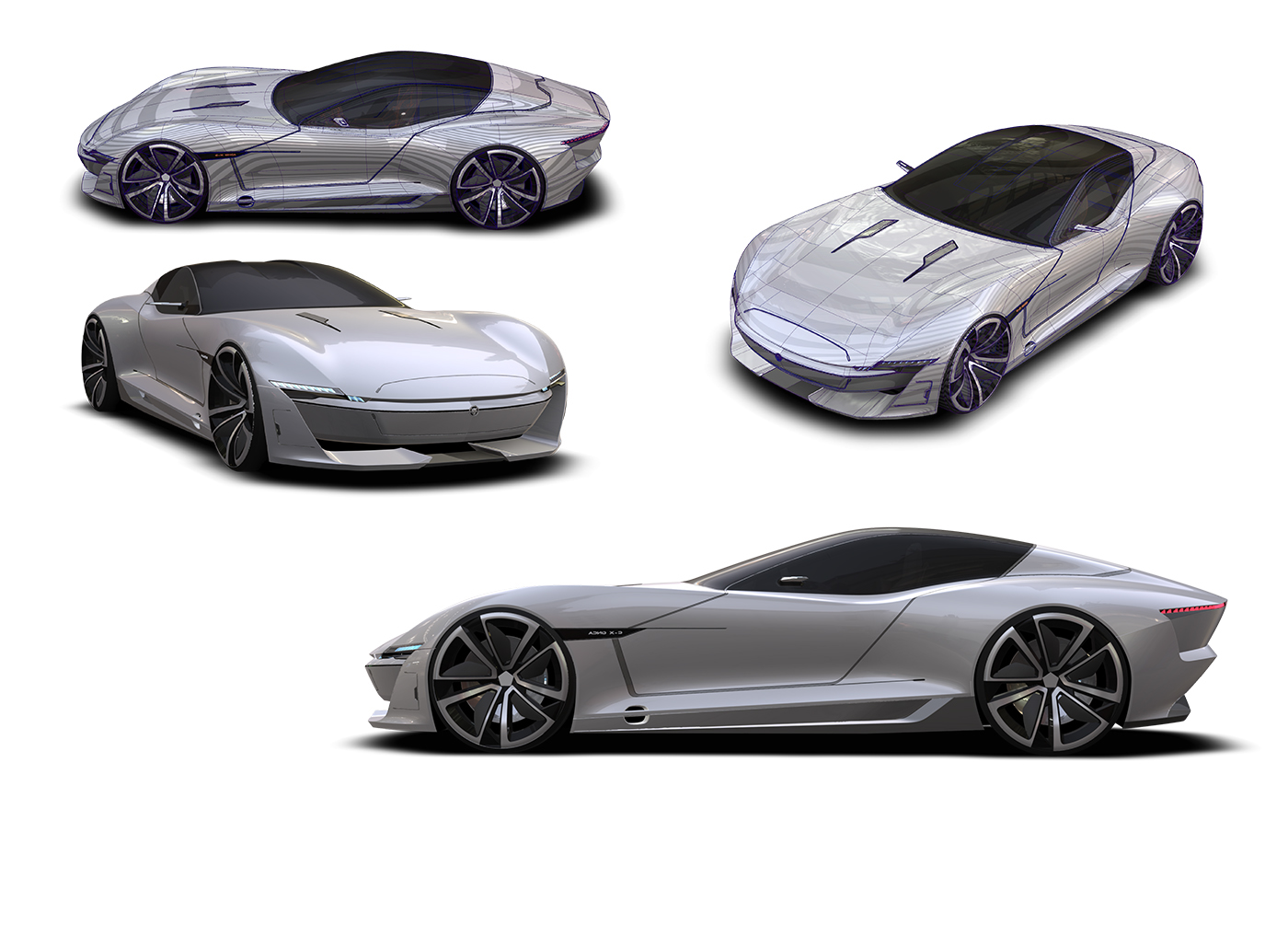 Jaguar，C-Xonca Freet，Sports car，3D rendering，