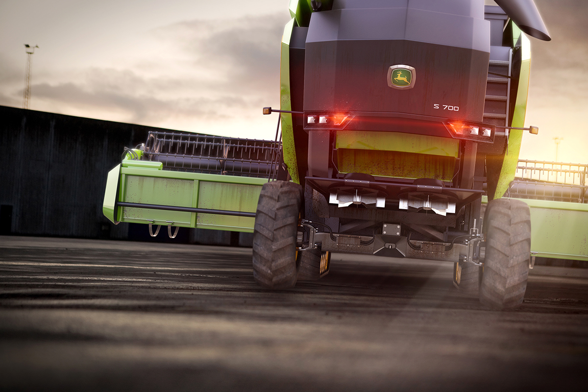 industrial design，vehicle，agricultural machinery，Harvester，