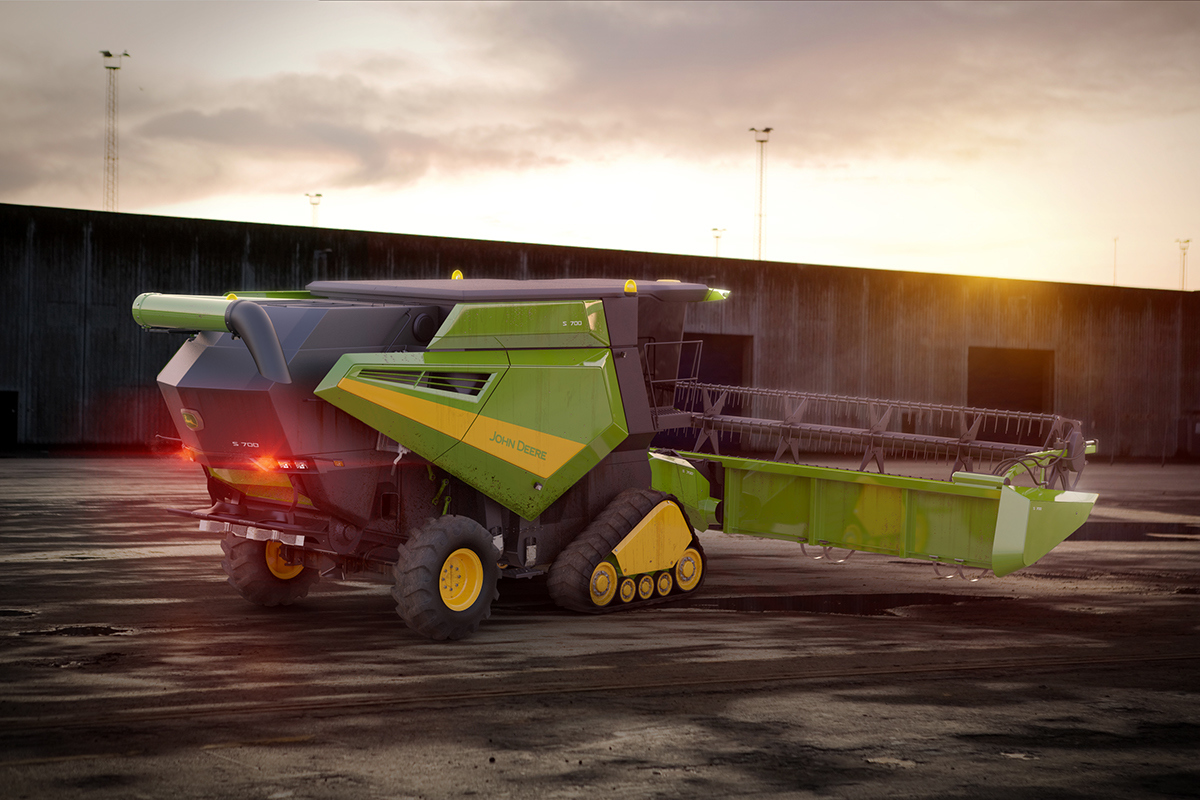 industrial design，vehicle，agricultural machinery，Harvester，