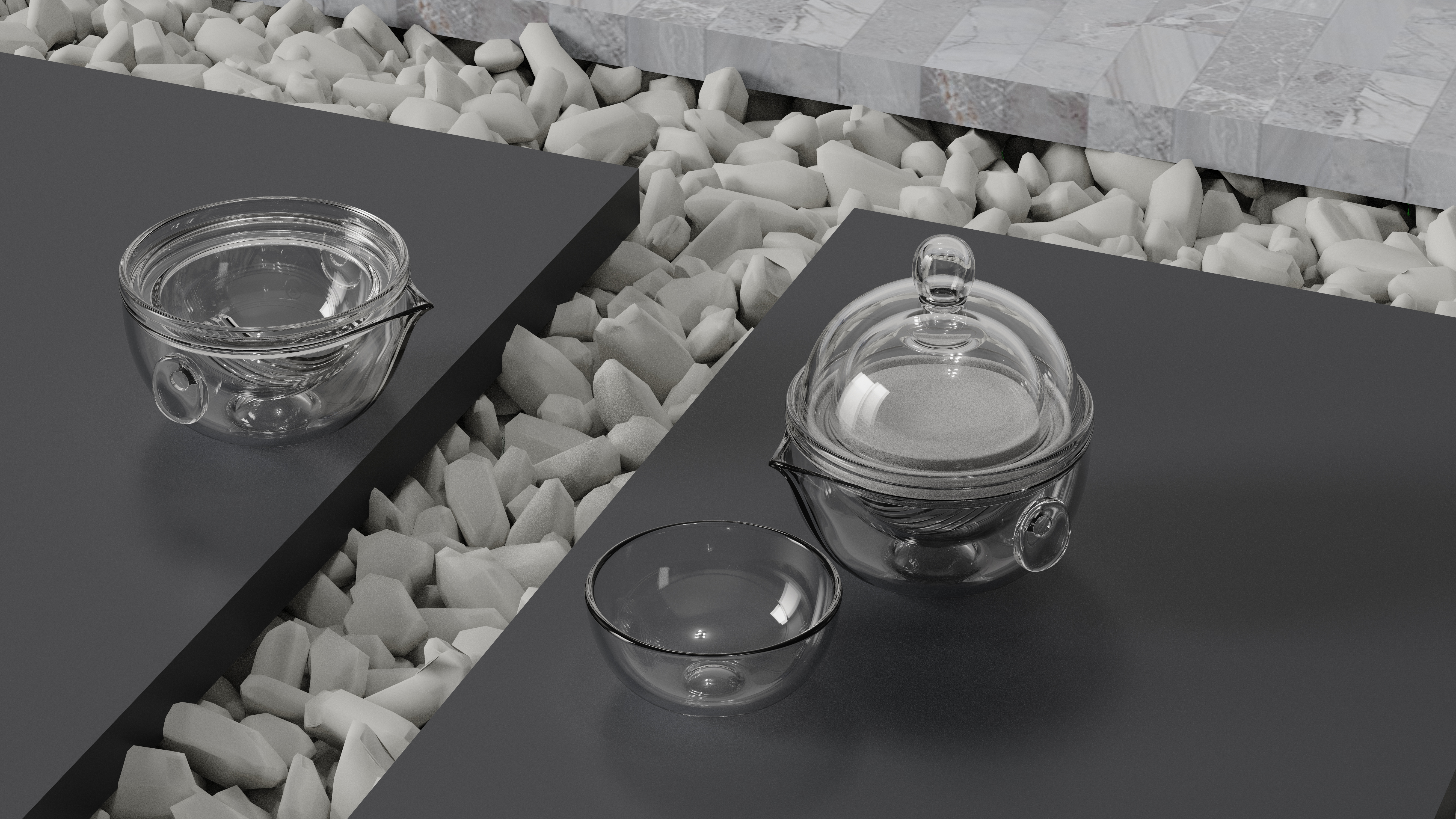 Dongkeji，tea set，tea utensils，Glass tea set，